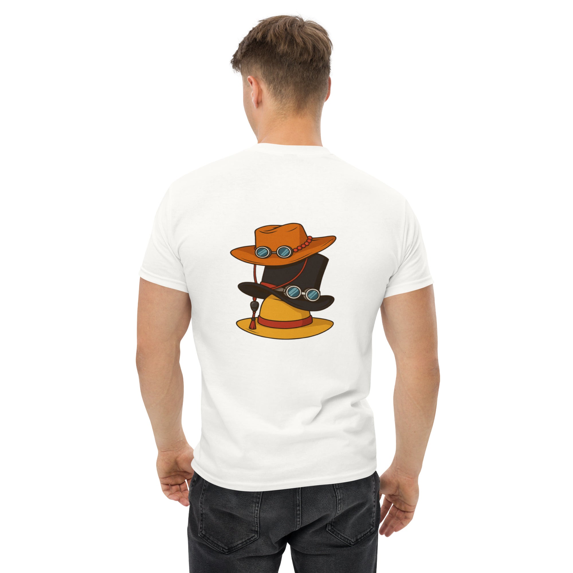 Foto di - T-shirt Stampata Posteriormente + Ricamo Anteriore Unisex – Morbida con Cappuccio e Tasca Frontale – Stile Streetwear – Cappello di Paglia-Ricamati-Biiply