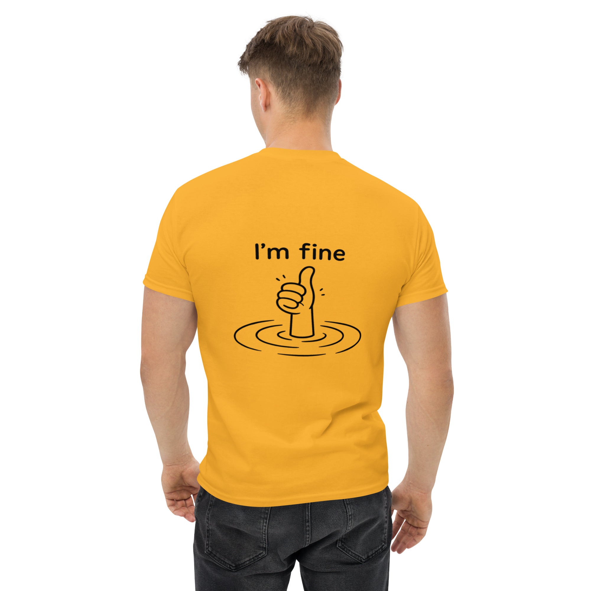 Foto di - T-shirt Stampata Posteriormente Unisex – 100% Cotone – Stile Streetwear e Confortevole – I'm Fine-DTG-Biiply