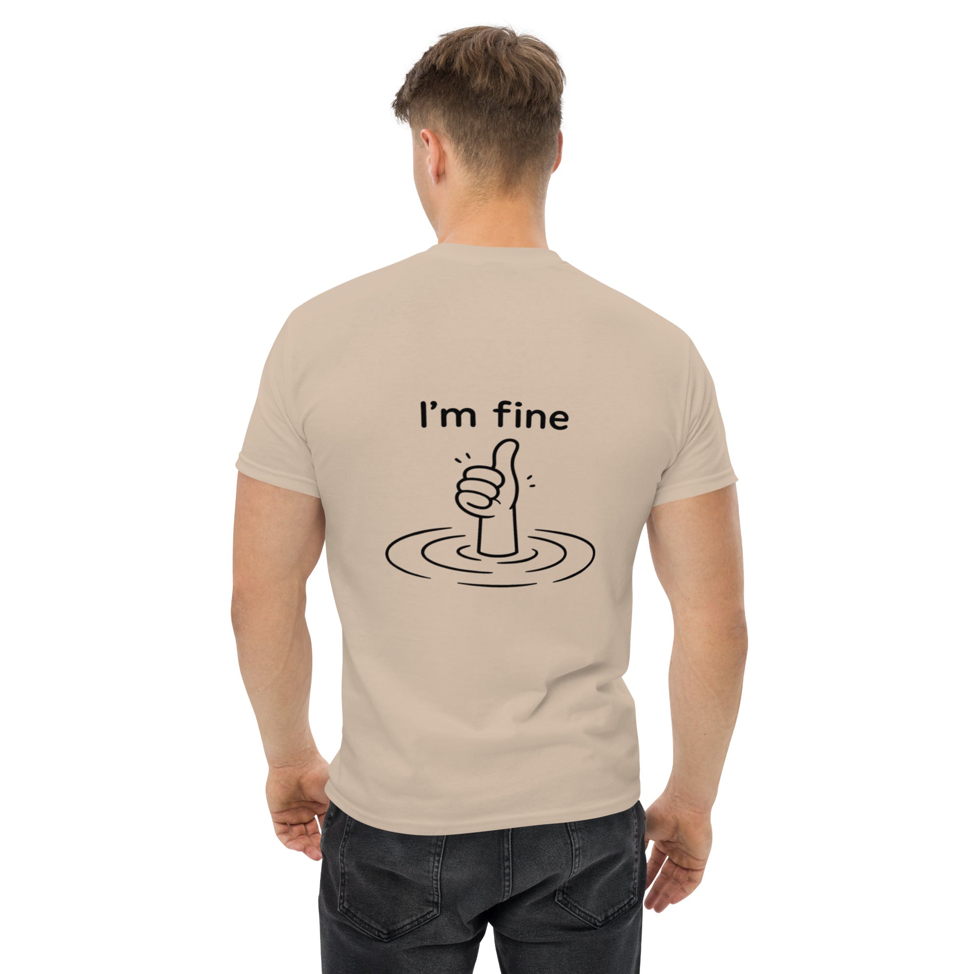 Foto di - T-shirt Stampata Posteriormente Unisex – 100% Cotone – Stile Streetwear e Confortevole – I'm Fine-DTG-Biiply