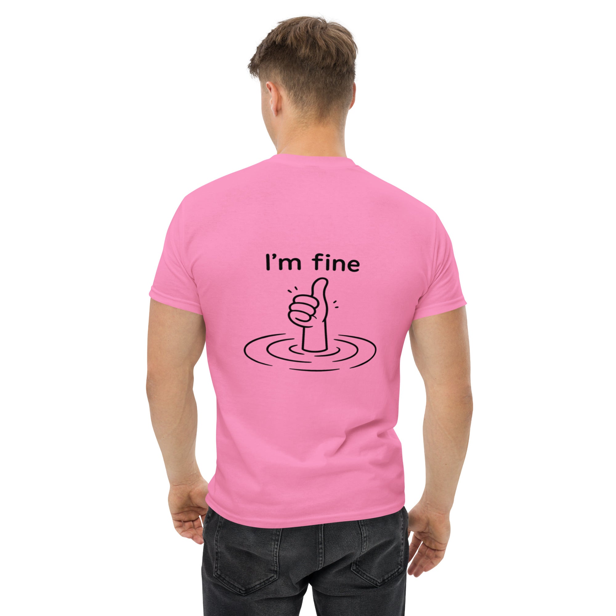 Foto di - T-shirt Stampata Posteriormente Unisex – 100% Cotone – Stile Streetwear e Confortevole – I'm Fine-DTG-Biiply