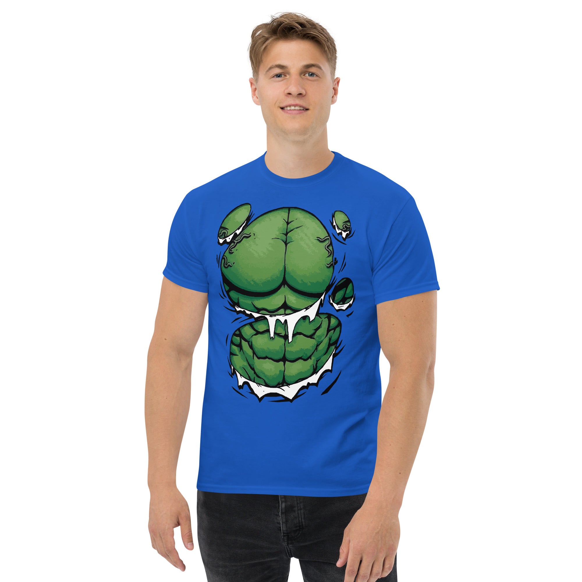 Foto di - T-shirt Stampata Unisex – 100% Cotone – Stile Streetwear e Confortevole – Addominali Hulk-DTG-Biiply