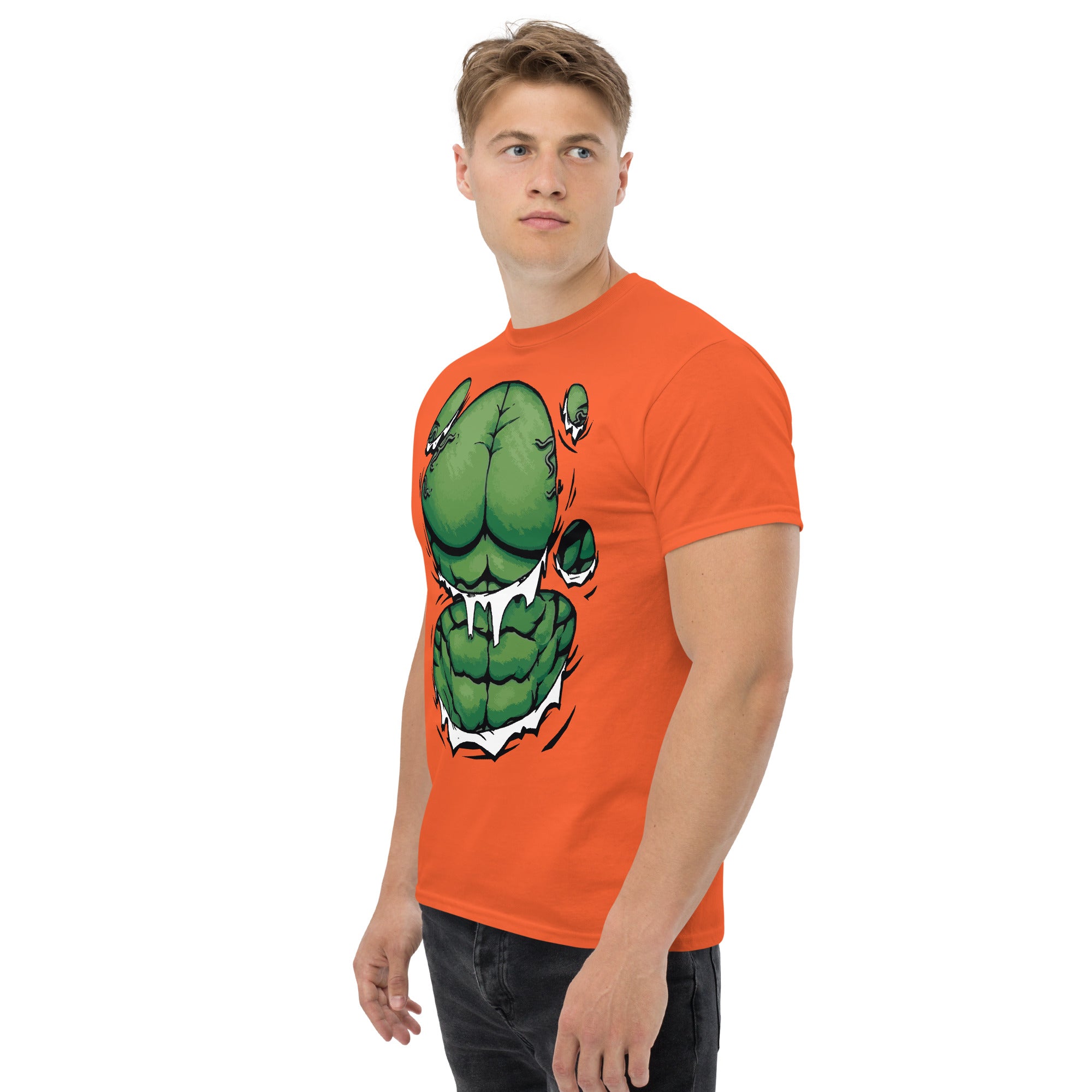 Foto di - T-shirt Stampata Unisex – 100% Cotone – Stile Streetwear e Confortevole – Addominali Hulk-DTG-Biiply