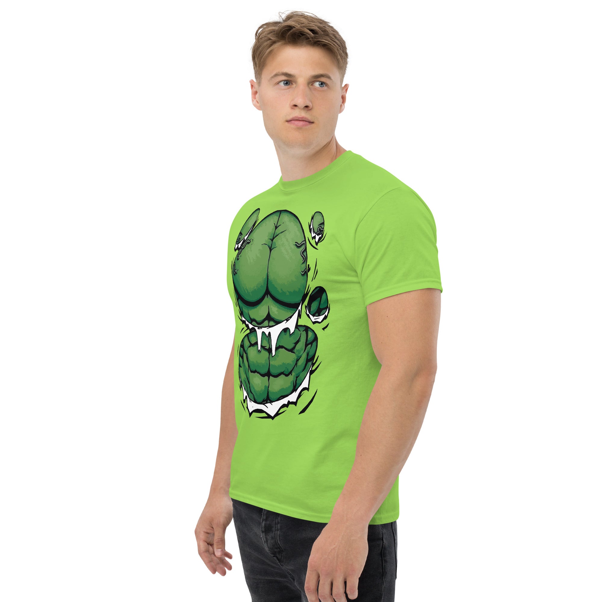 Foto di - T-shirt Stampata Unisex – 100% Cotone – Stile Streetwear e Confortevole – Addominali Hulk-DTG-Biiply