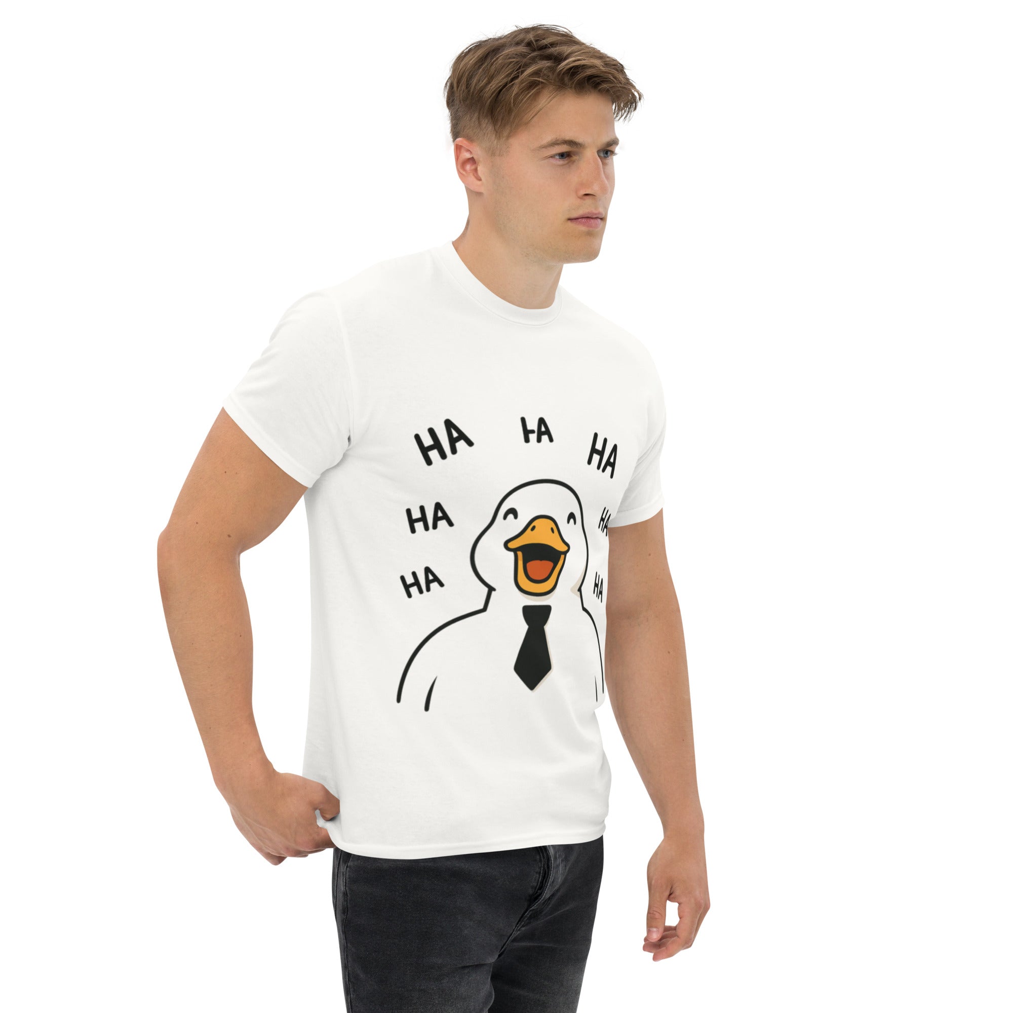 Foto di - T-shirt Stampata Unisex – 100% Cotone – Stile Streetwear e Confortevole – Anatra che ride-DTG-Biiply