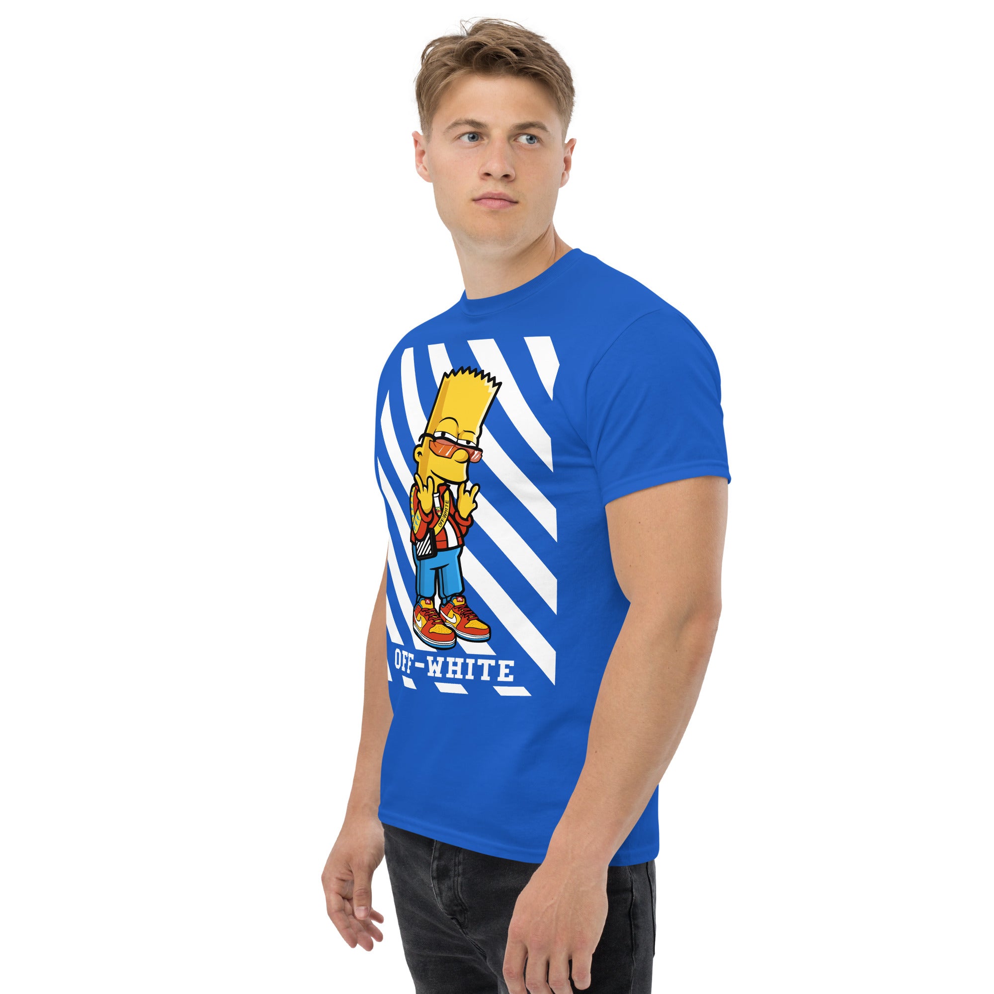 Foto di - T-shirt Stampata Unisex – 100% Cotone – Stile Streetwear e Confortevole – Bart Off-Whte-DTG-Biiply
