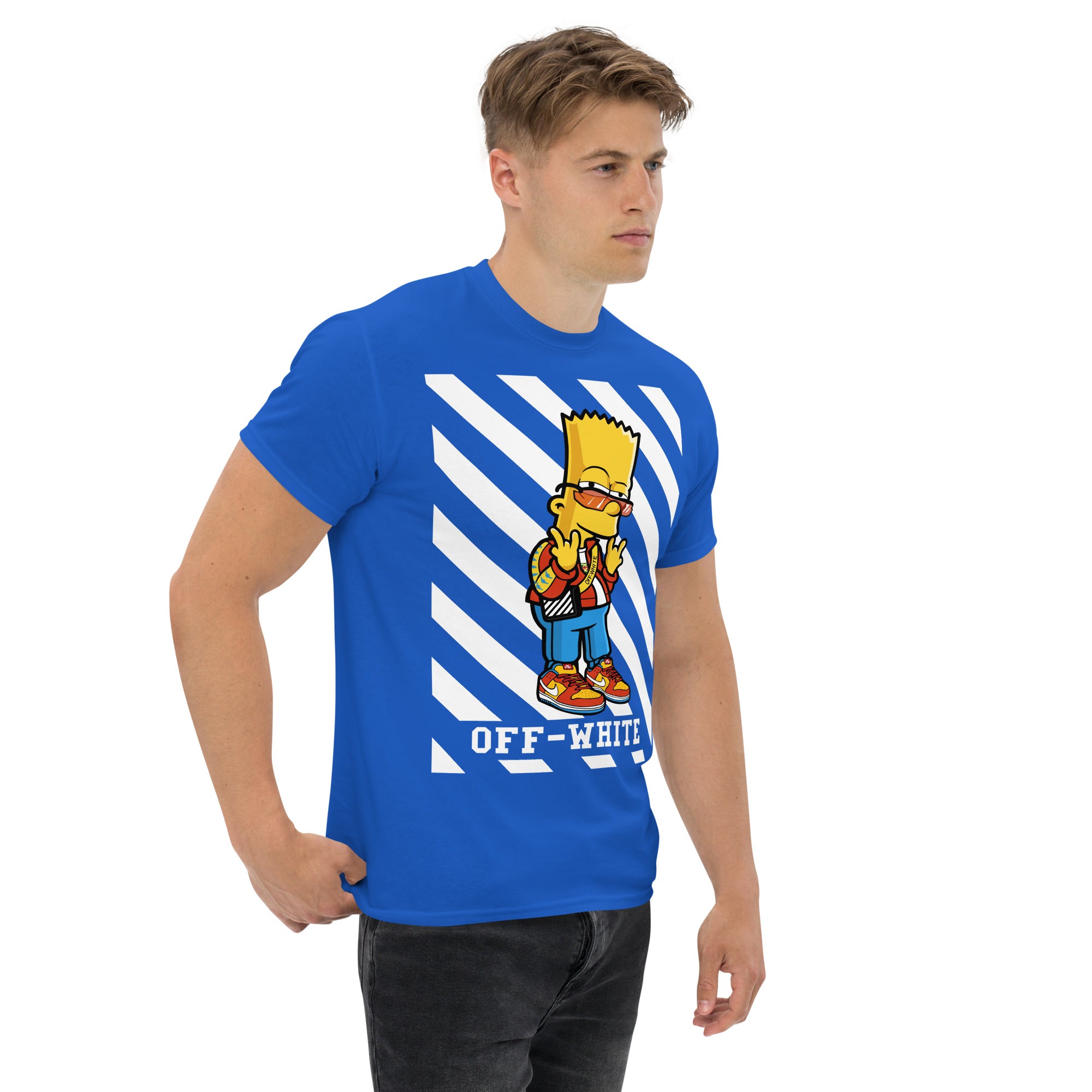 Foto di - T-shirt Stampata Unisex – 100% Cotone – Stile Streetwear e Confortevole – Bart Off-Whte-DTG-Biiply