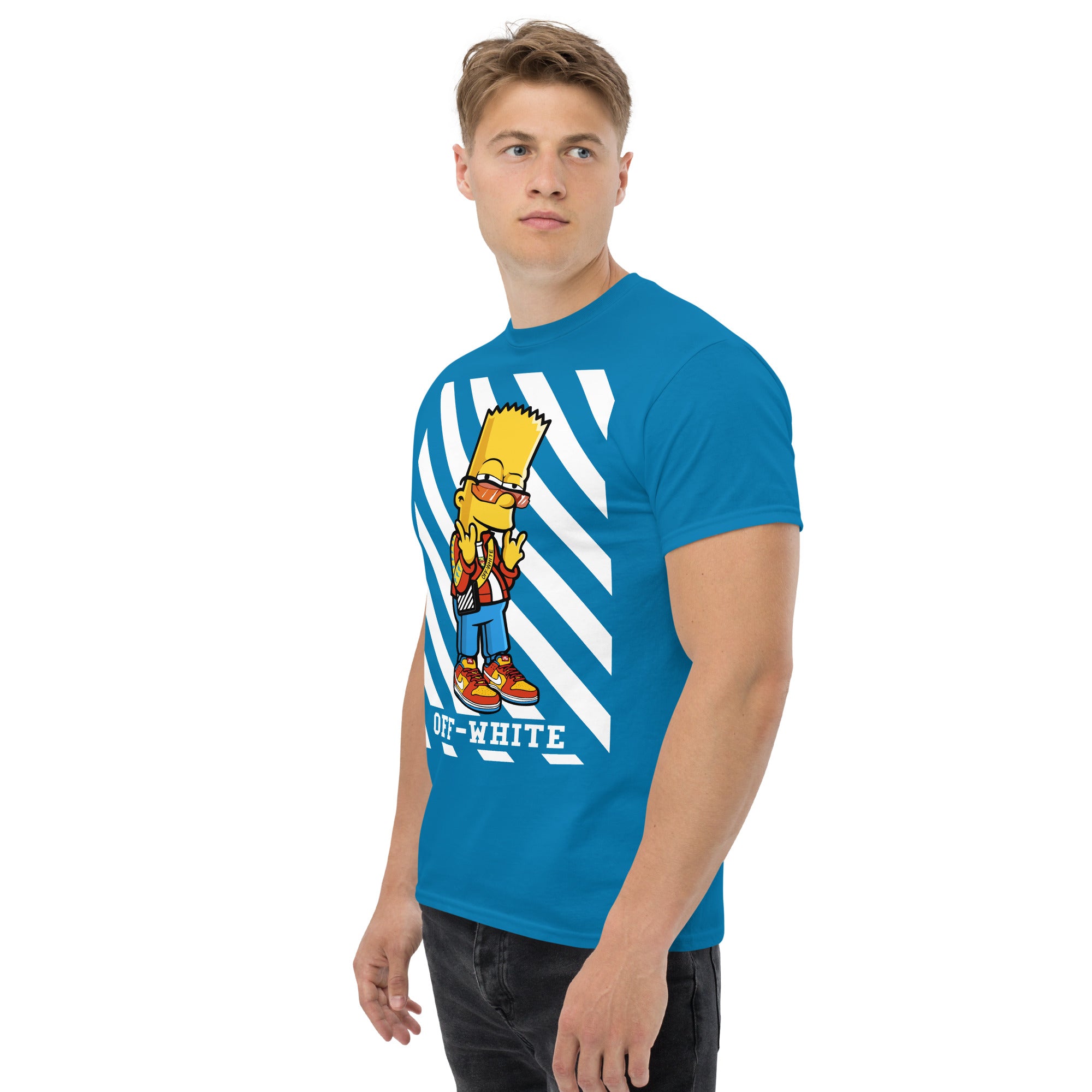 Foto di - T-shirt Stampata Unisex – 100% Cotone – Stile Streetwear e Confortevole – Bart Off-Whte-DTG-Biiply