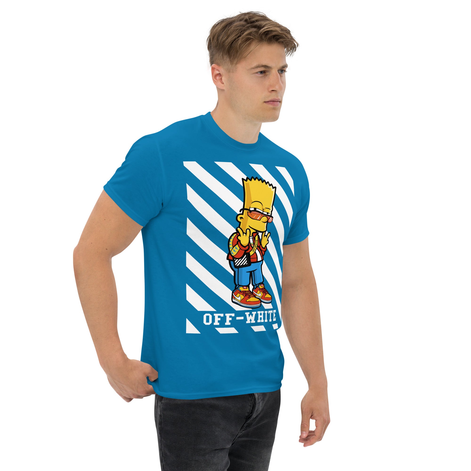 Foto di - T-shirt Stampata Unisex – 100% Cotone – Stile Streetwear e Confortevole – Bart Off-Whte-DTG-Biiply