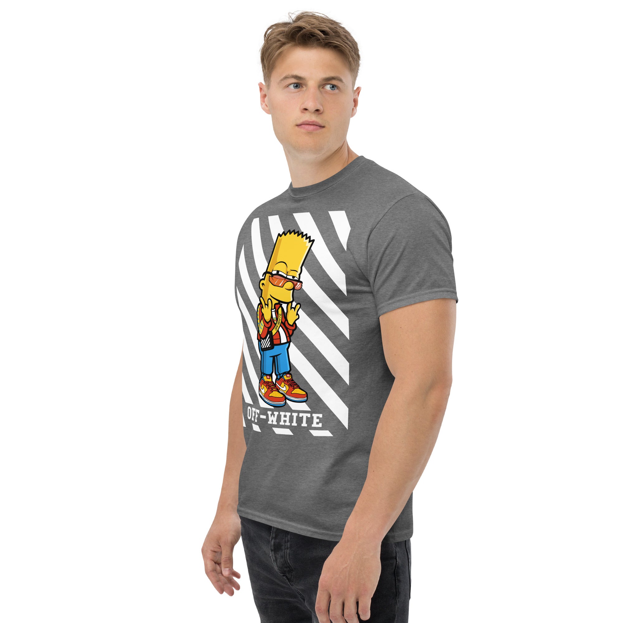 Foto di - T-shirt Stampata Unisex – 100% Cotone – Stile Streetwear e Confortevole – Bart Off-Whte-DTG-Biiply