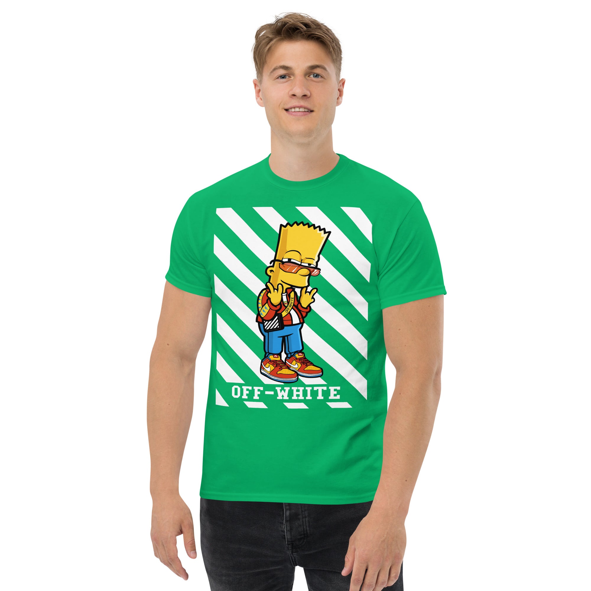 Foto di - T-shirt Stampata Unisex – 100% Cotone – Stile Streetwear e Confortevole – Bart Off-Whte-DTG-Biiply