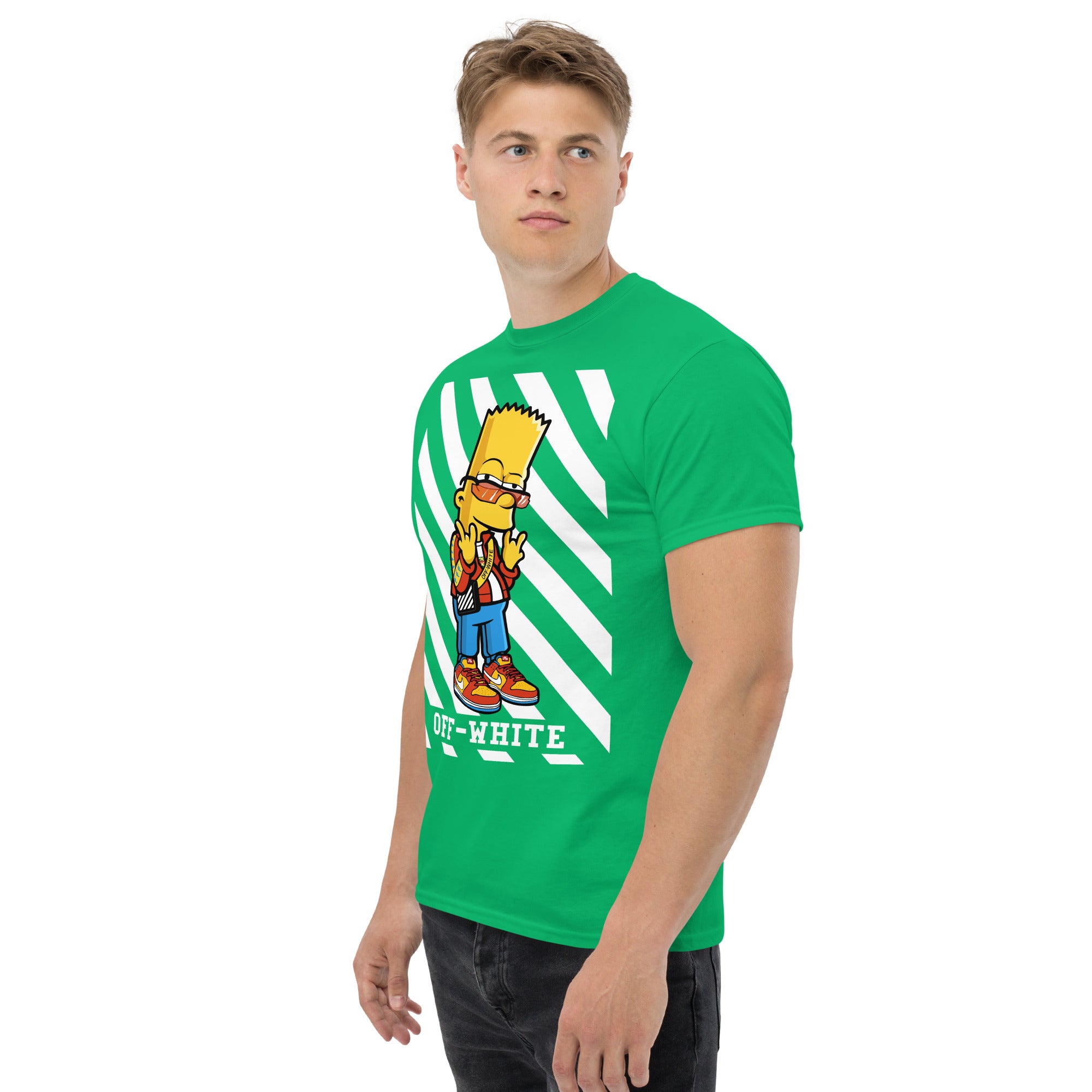 Foto di - T-shirt Stampata Unisex – 100% Cotone – Stile Streetwear e Confortevole – Bart Off-Whte-DTG-Biiply