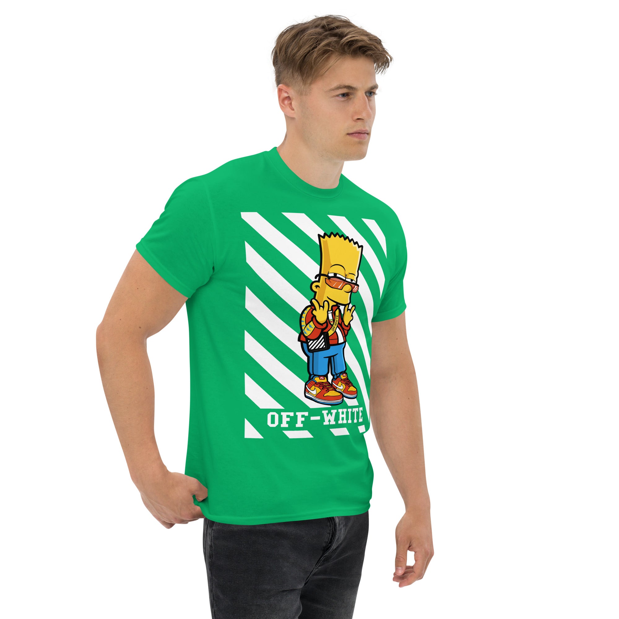 Foto di - T-shirt Stampata Unisex – 100% Cotone – Stile Streetwear e Confortevole – Bart Off-Whte-DTG-Biiply