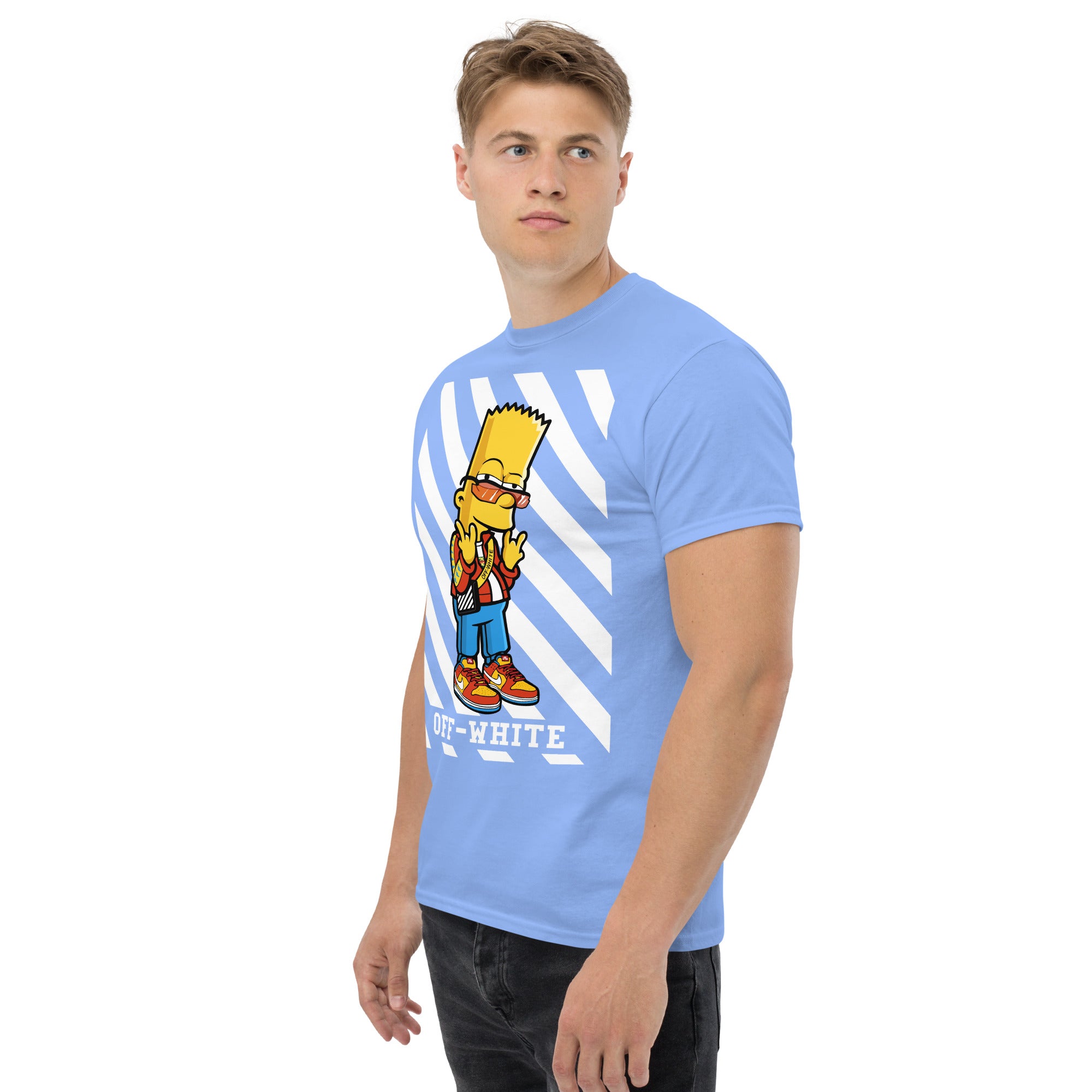 Foto di - T-shirt Stampata Unisex – 100% Cotone – Stile Streetwear e Confortevole – Bart Off-Whte-DTG-Biiply