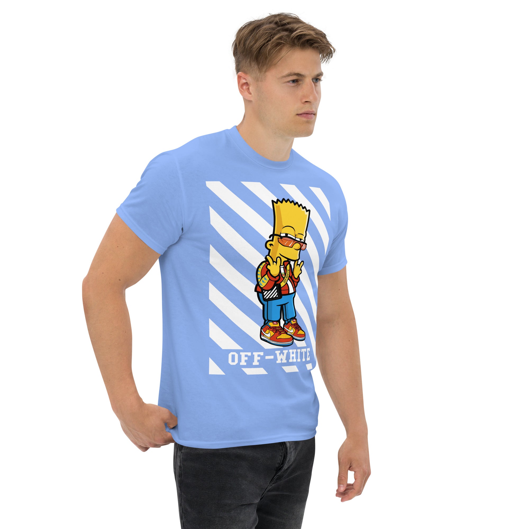 Foto di - T-shirt Stampata Unisex – 100% Cotone – Stile Streetwear e Confortevole – Bart Off-Whte-DTG-Biiply