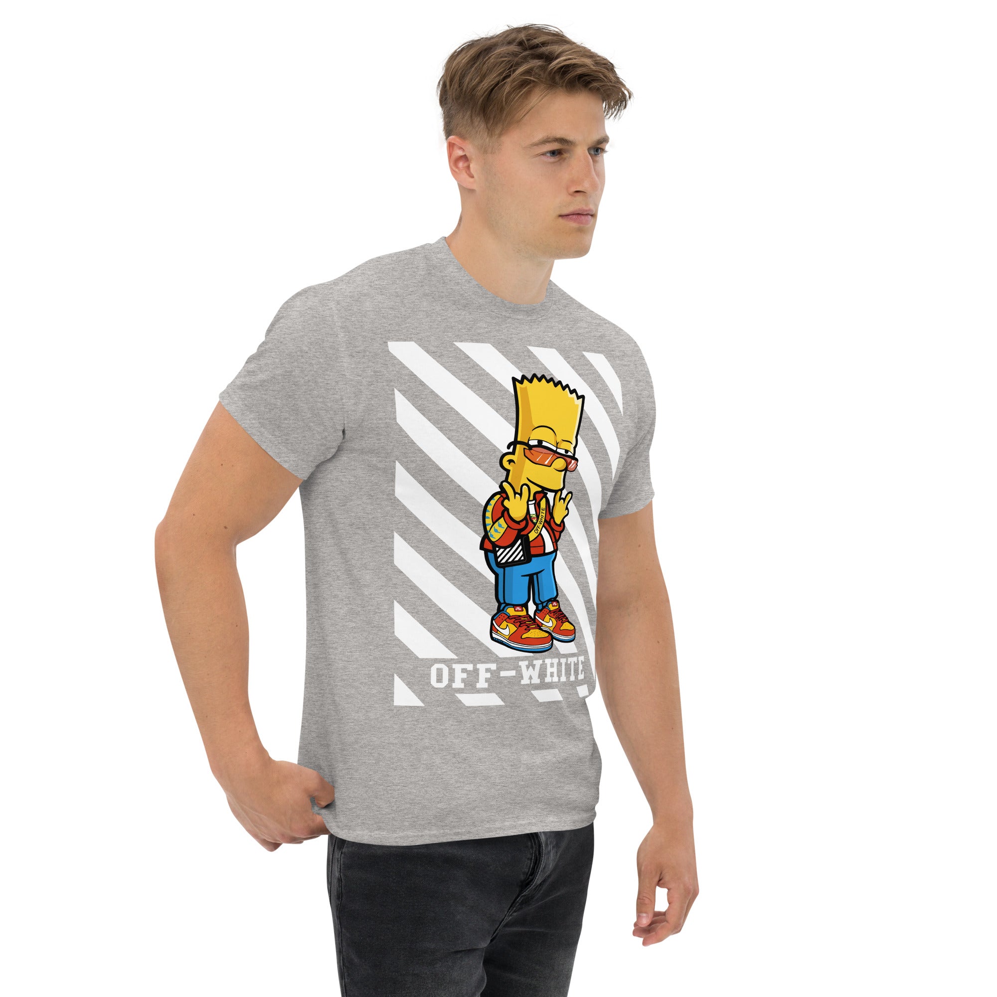 Foto di - T-shirt Stampata Unisex – 100% Cotone – Stile Streetwear e Confortevole – Bart Off-Whte-DTG-Biiply