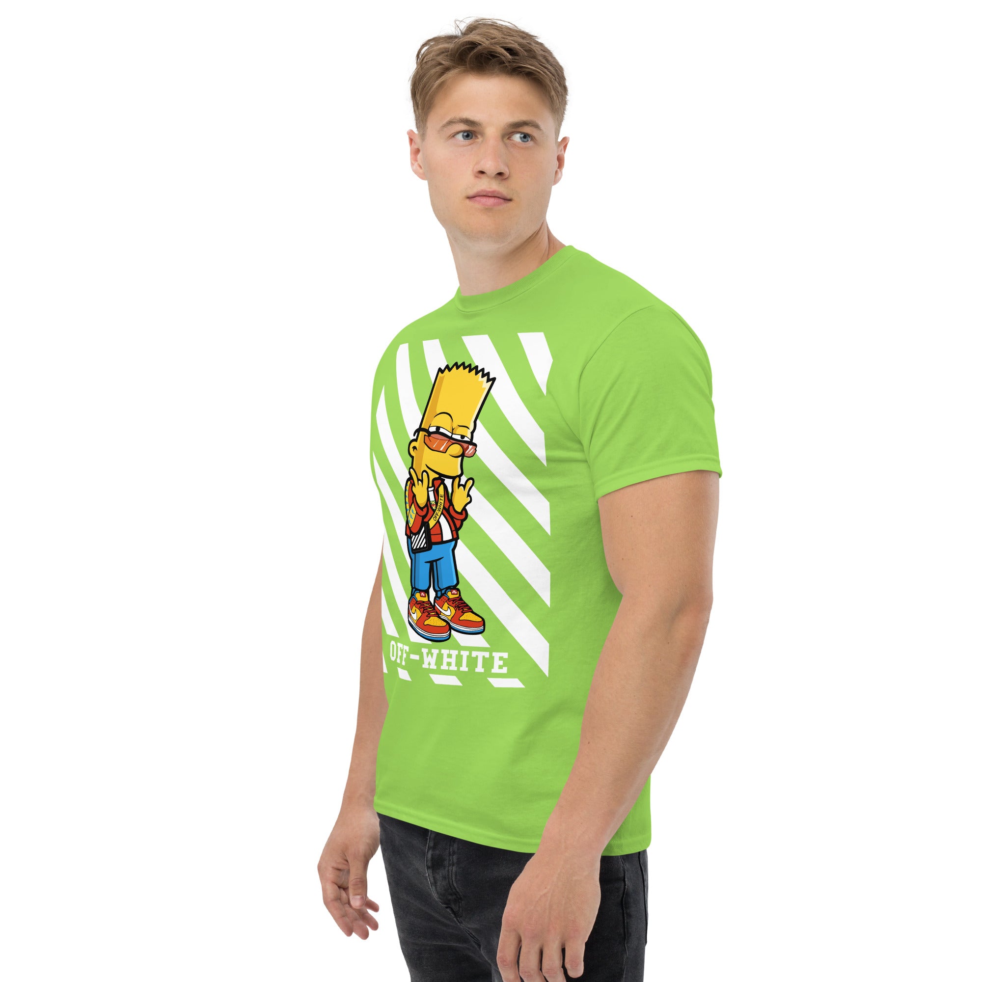 Foto di - T-shirt Stampata Unisex – 100% Cotone – Stile Streetwear e Confortevole – Bart Off-Whte-DTG-Biiply