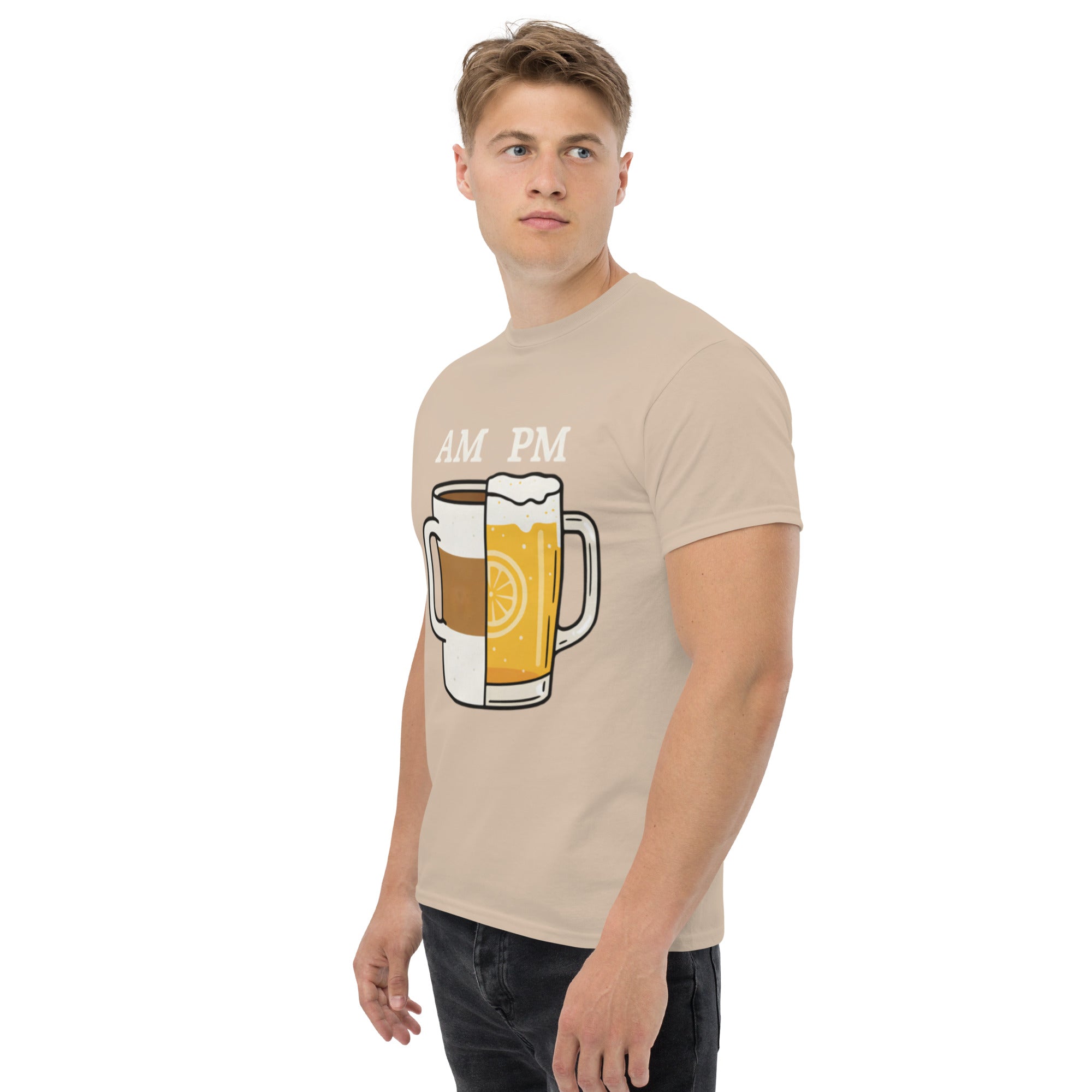 Foto di - T-shirt Stampata Unisex – 100% Cotone – Stile Streetwear e Confortevole – Caffè A.M Birra P.M-DTG-Biiply