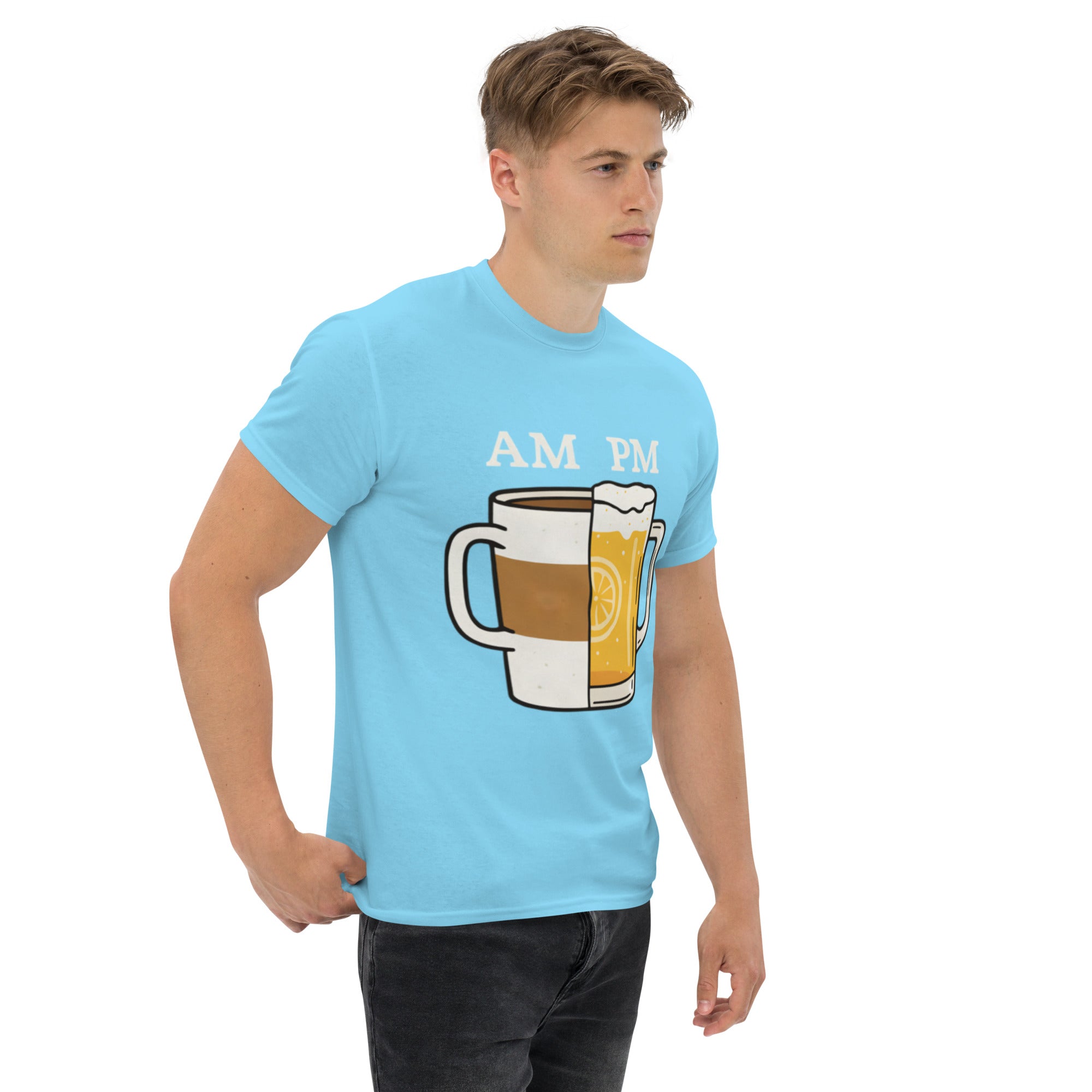 Foto di - T-shirt Stampata Unisex – 100% Cotone – Stile Streetwear e Confortevole – Caffè A.M Birra P.M-DTG-Biiply