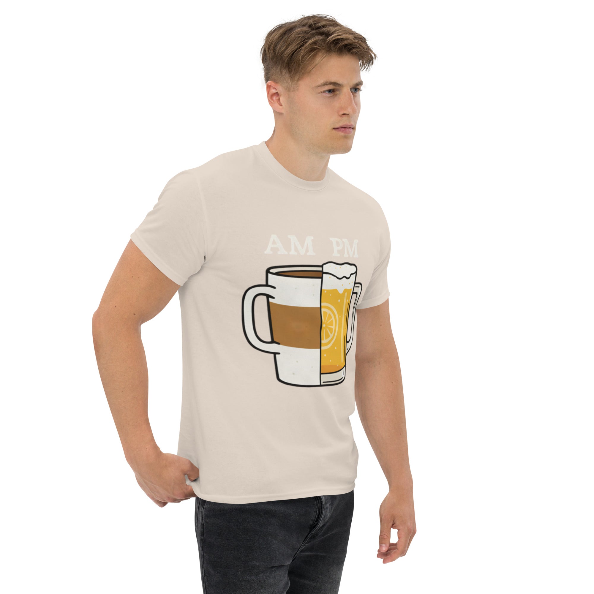 Foto di - T-shirt Stampata Unisex – 100% Cotone – Stile Streetwear e Confortevole – Caffè A.M Birra P.M-DTG-Biiply
