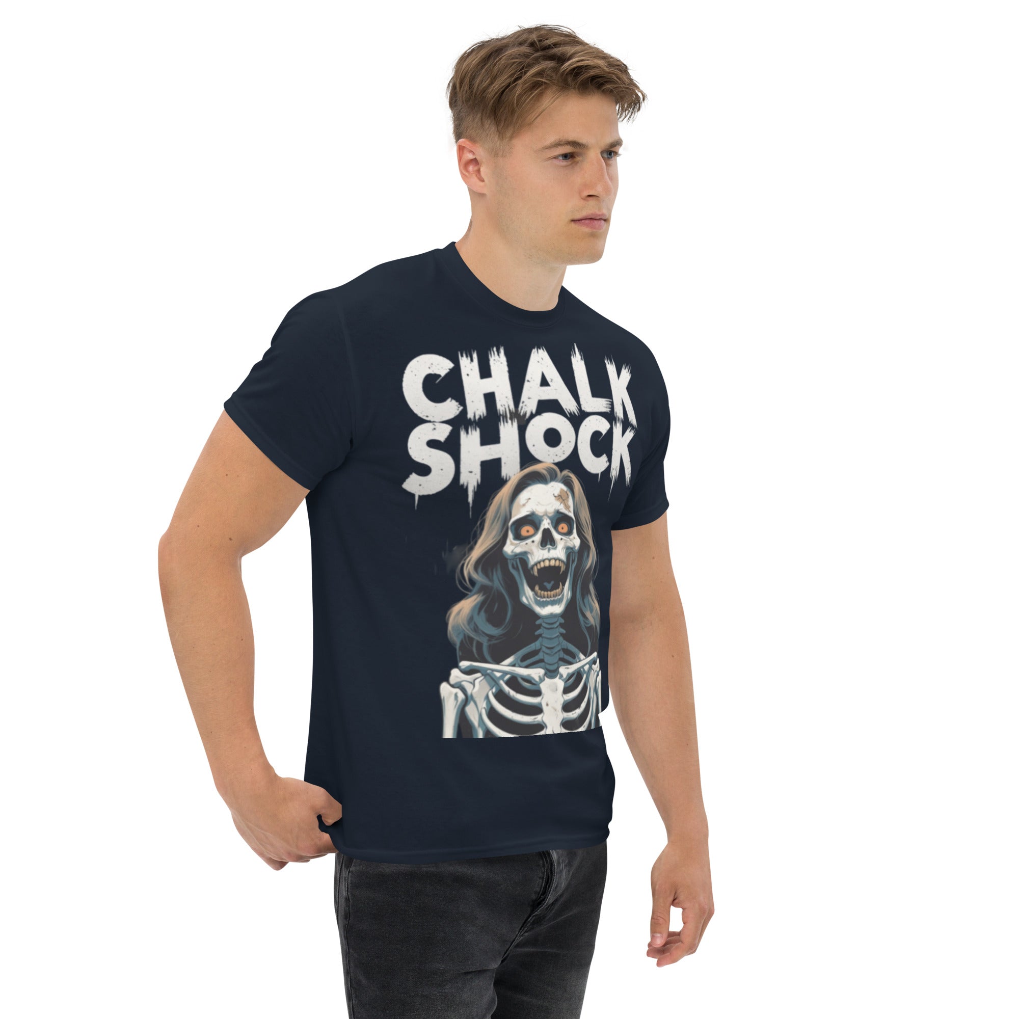 Foto di - T-shirt Stampata Unisex – 100% Cotone – Stile Streetwear e Confortevole – Chalk Shock-DTG-Biiply