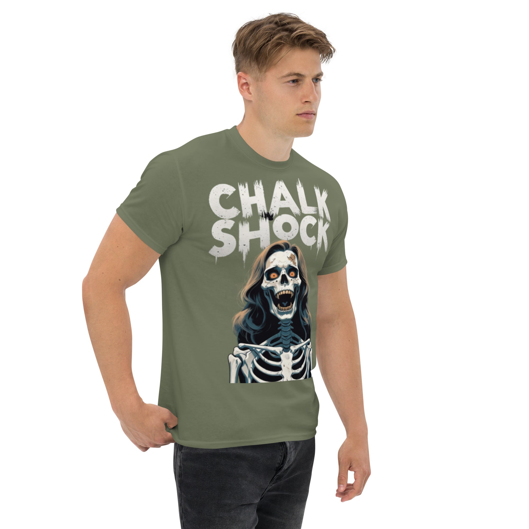 Foto di - T-shirt Stampata Unisex – 100% Cotone – Stile Streetwear e Confortevole – Chalk Shock-DTG-Biiply