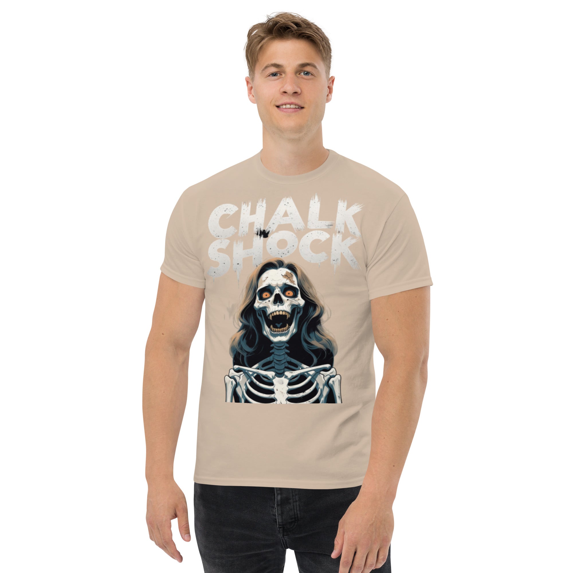 Foto di - T-shirt Stampata Unisex – 100% Cotone – Stile Streetwear e Confortevole – Chalk Shock-DTG-Biiply