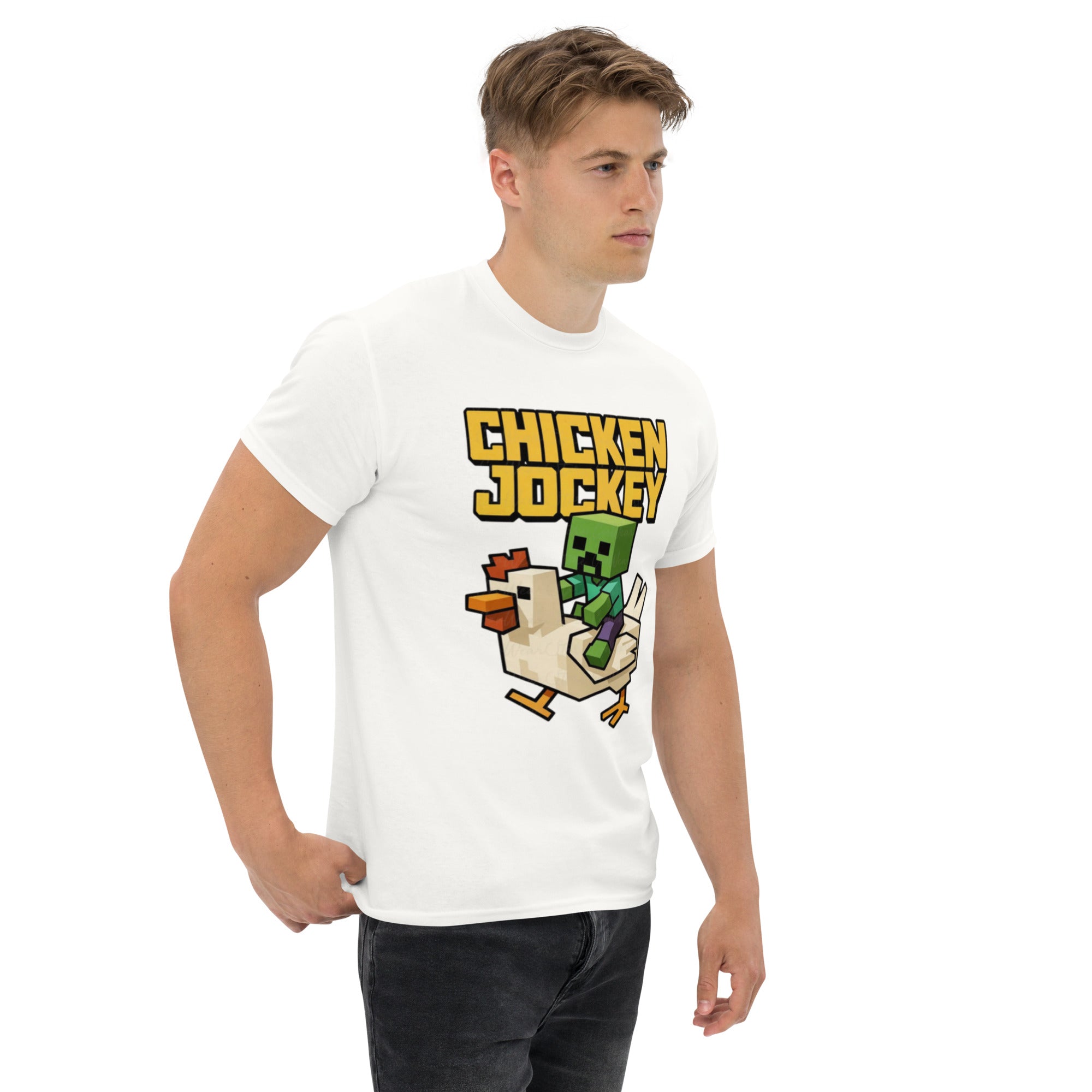 Foto di - T-shirt Stampata Unisex – 100% Cotone – Stile Streetwear e Confortevole – Chicken jockey-DTG-Biiply