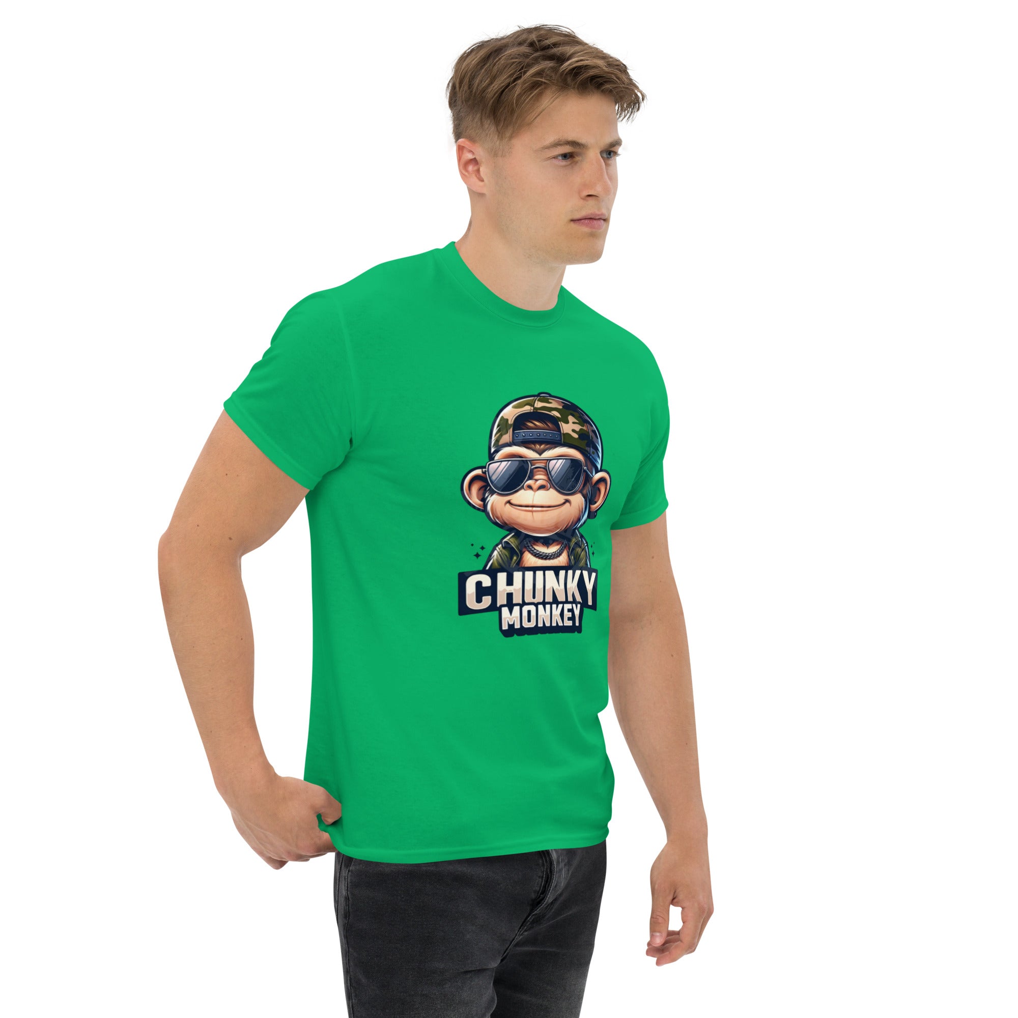 Foto di - T-shirt Stampata Unisex – 100% Cotone – Stile Streetwear e Confortevole – Chunky Monkey-DTG-Biiply