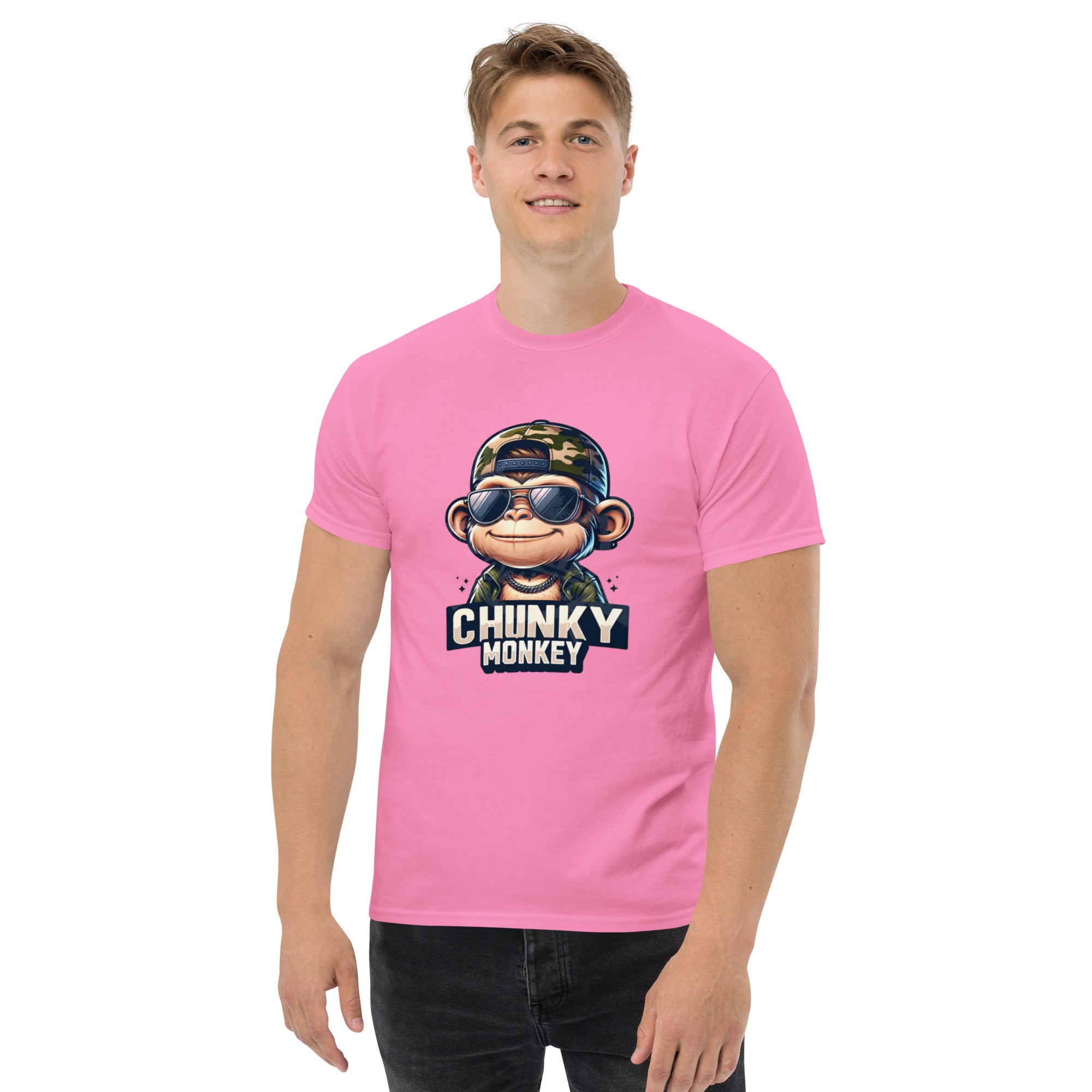 Foto di - T-shirt Stampata Unisex – 100% Cotone – Stile Streetwear e Confortevole – Chunky Monkey-DTG-Biiply