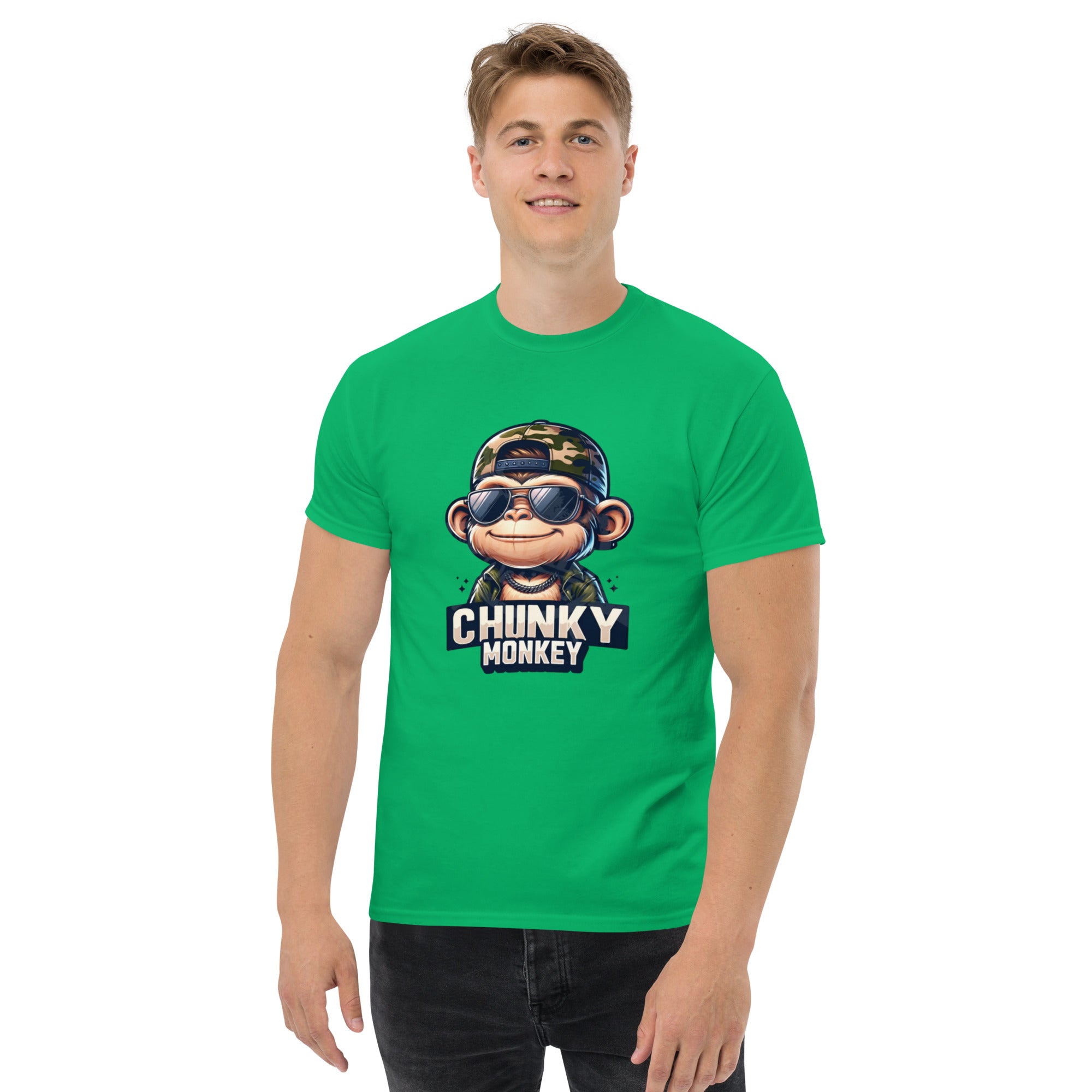 Foto di - T-shirt Stampata Unisex – 100% Cotone – Stile Streetwear e Confortevole – Chunky Monkey-DTG-Biiply