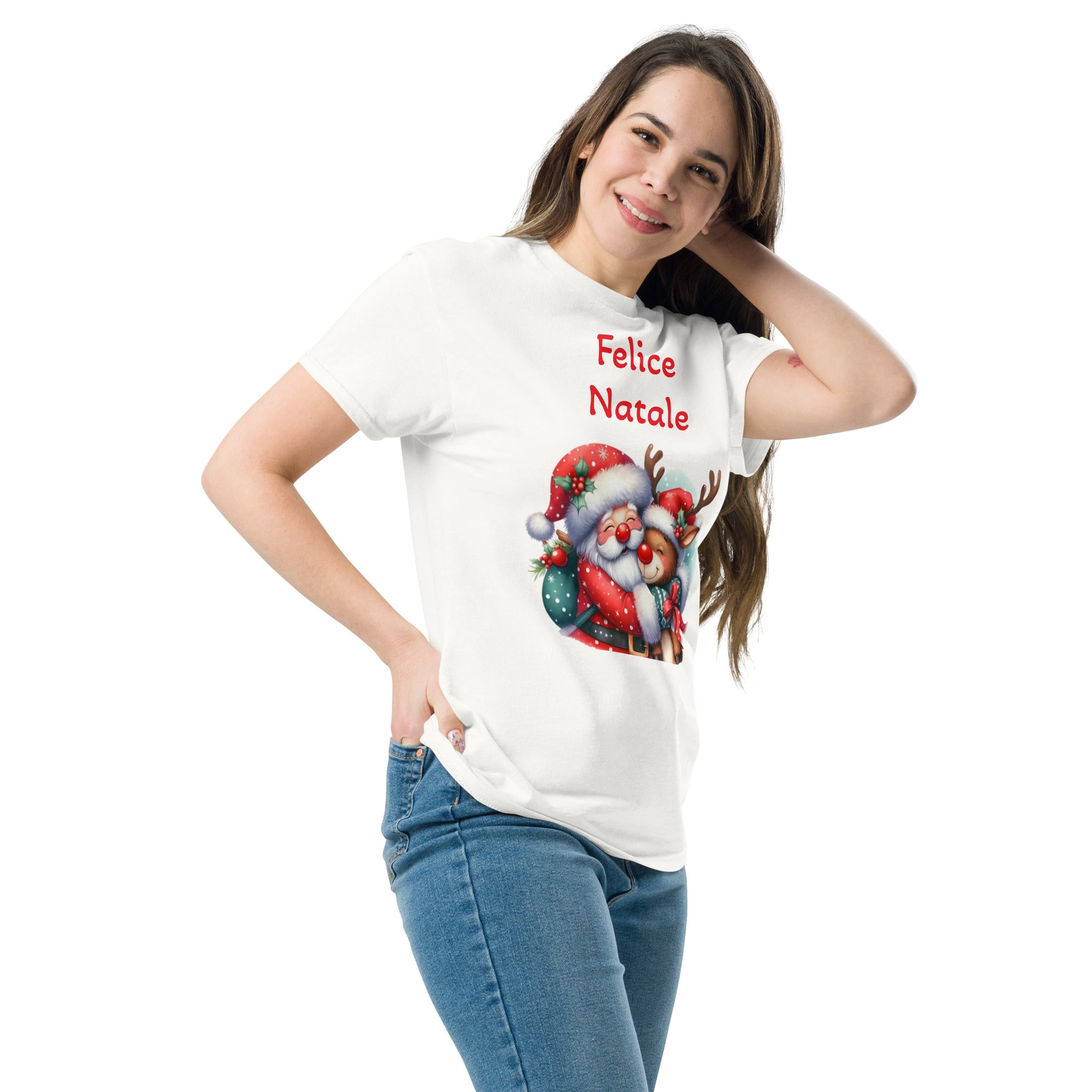 Foto di - T-shirt Stampata Unisex – 100% Cotone – Stile Streetwear e Confortevole – Felice Natale-DTG-Biiply