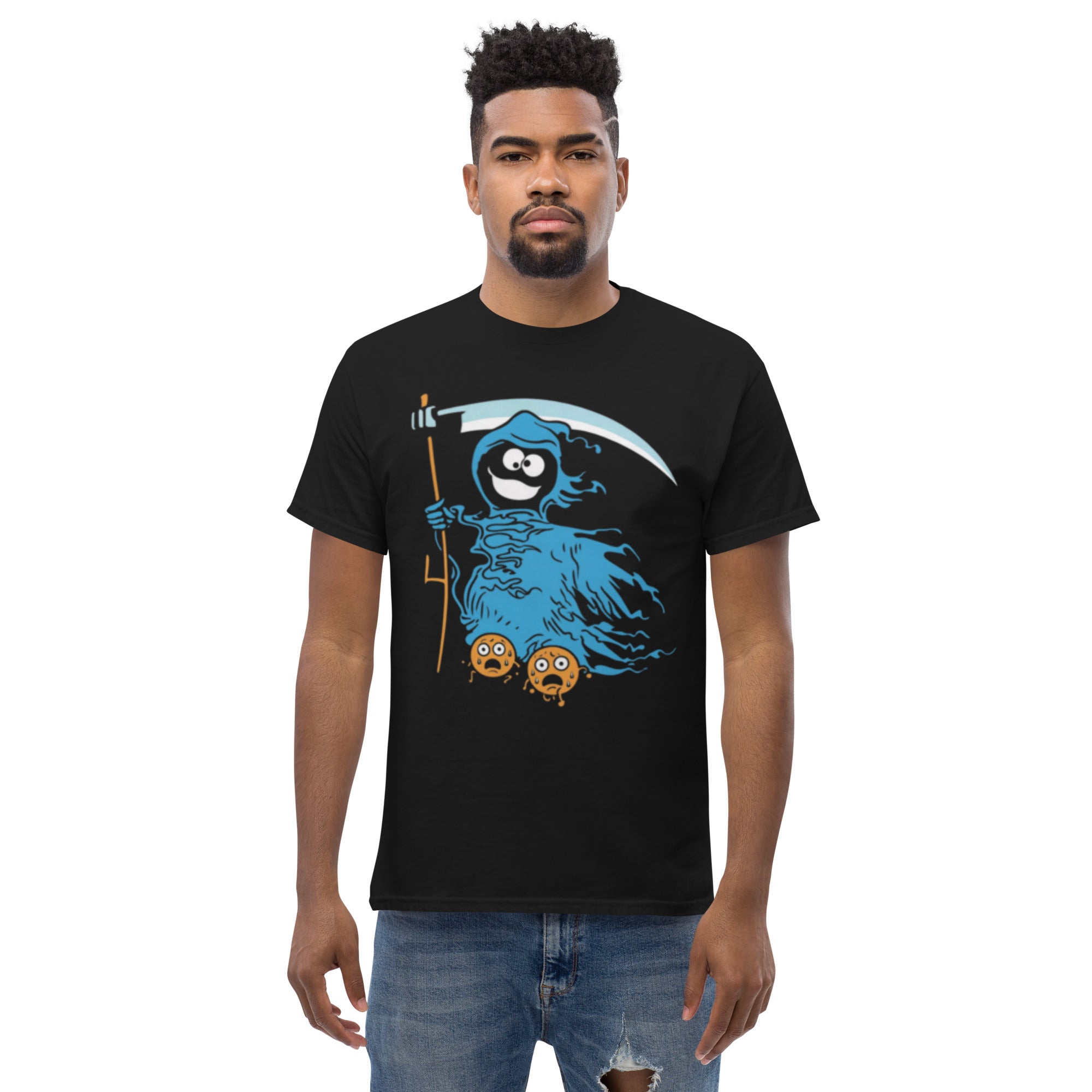 Foto di - T-shirt Stampata Unisex – 100% Cotone – Stile Streetwear e Confortevole – Ghost of the blue death-DTG-Biiply