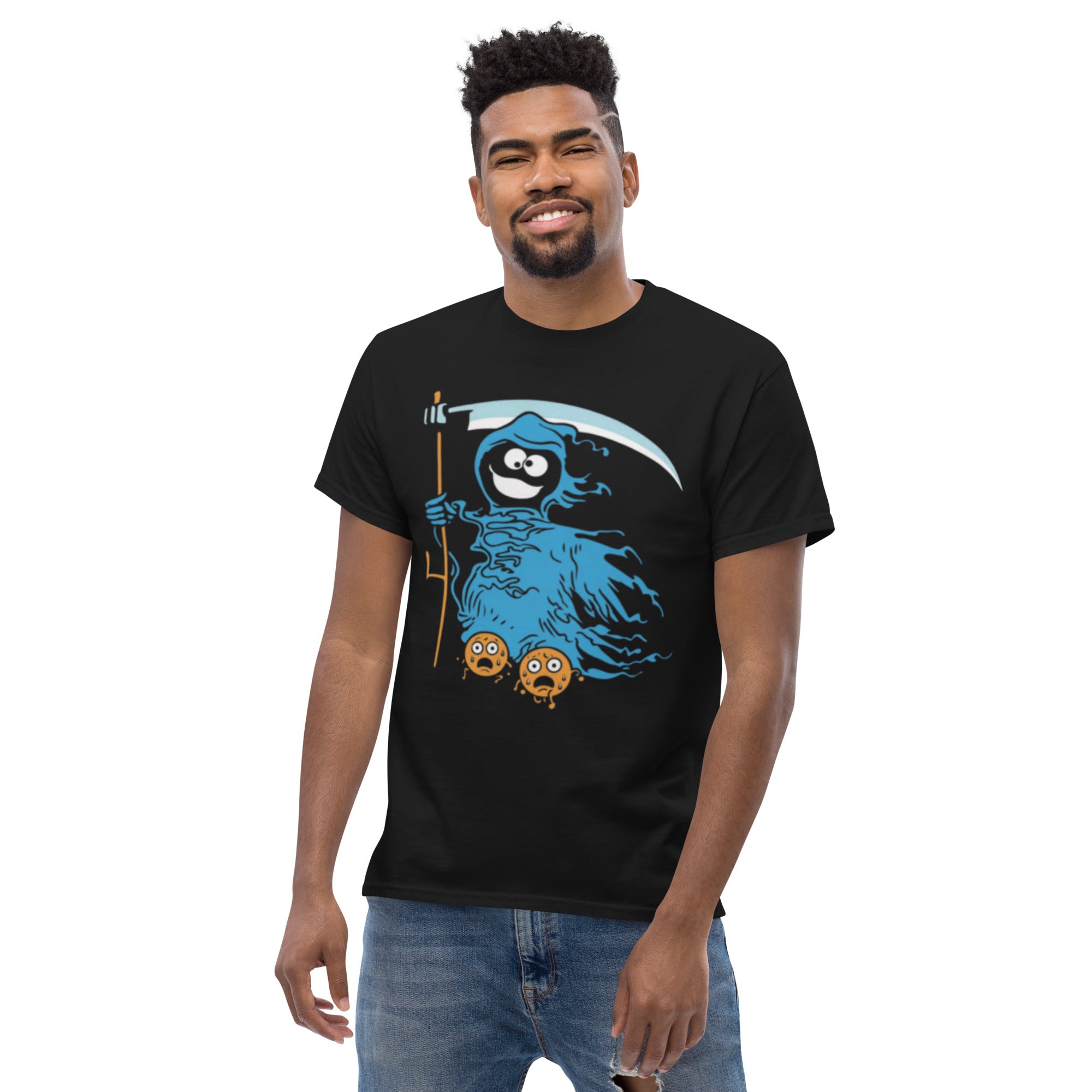Foto di - T-shirt Stampata Unisex – 100% Cotone – Stile Streetwear e Confortevole – Ghost of the blue death-DTG-Biiply