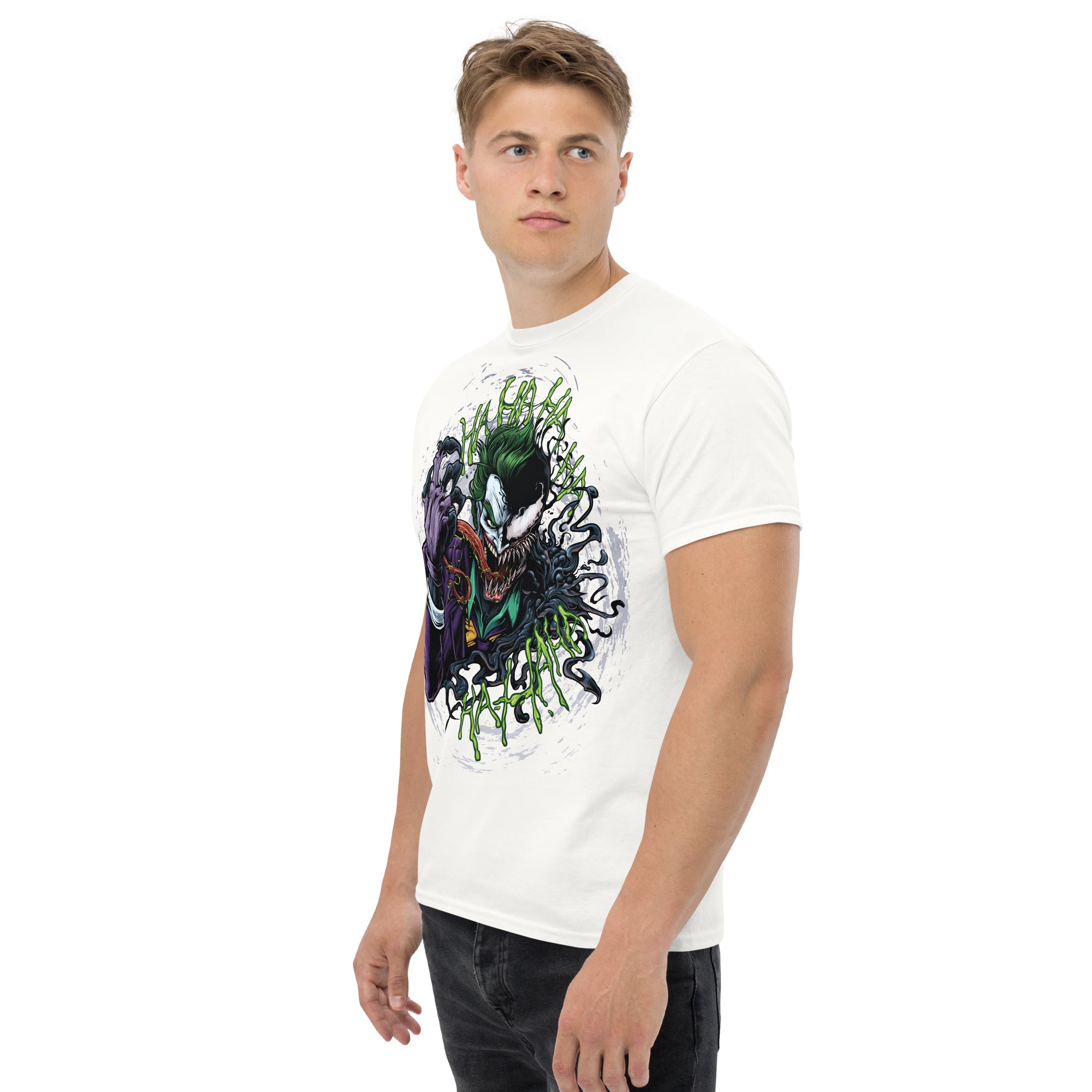 Foto di - T-shirt Stampata Unisex – 100% Cotone – Stile Streetwear e Confortevole – Joker e Venom-DTG-Biiply