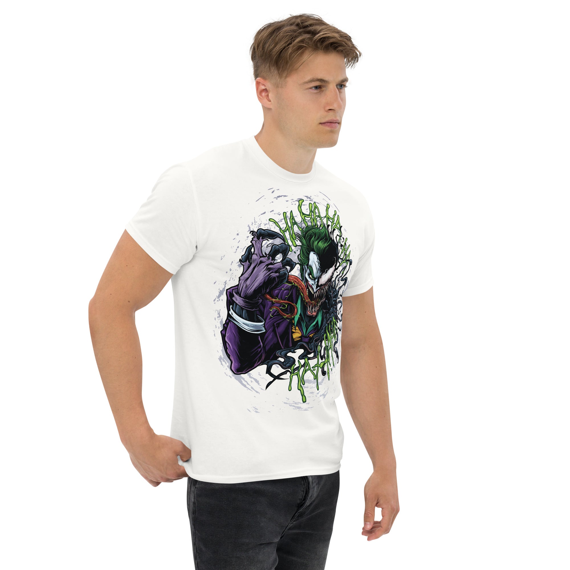 Foto di - T-shirt Stampata Unisex – 100% Cotone – Stile Streetwear e Confortevole – Joker e Venom-DTG-Biiply