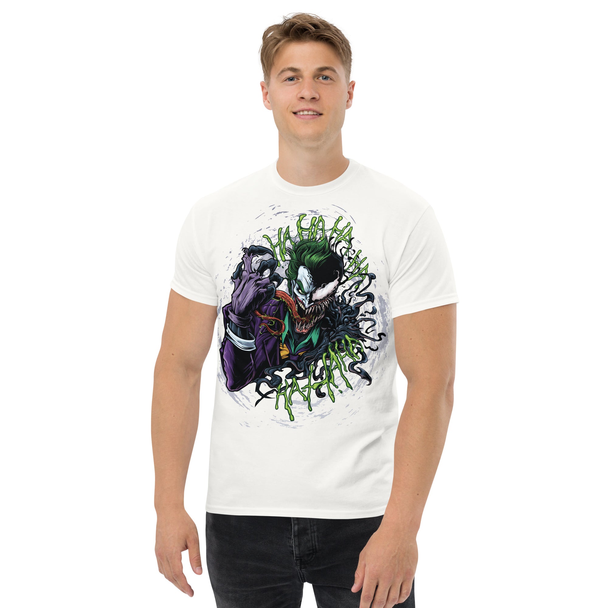 Foto di - T-shirt Stampata Unisex – 100% Cotone – Stile Streetwear e Confortevole – Joker e Venom-DTG-Biiply