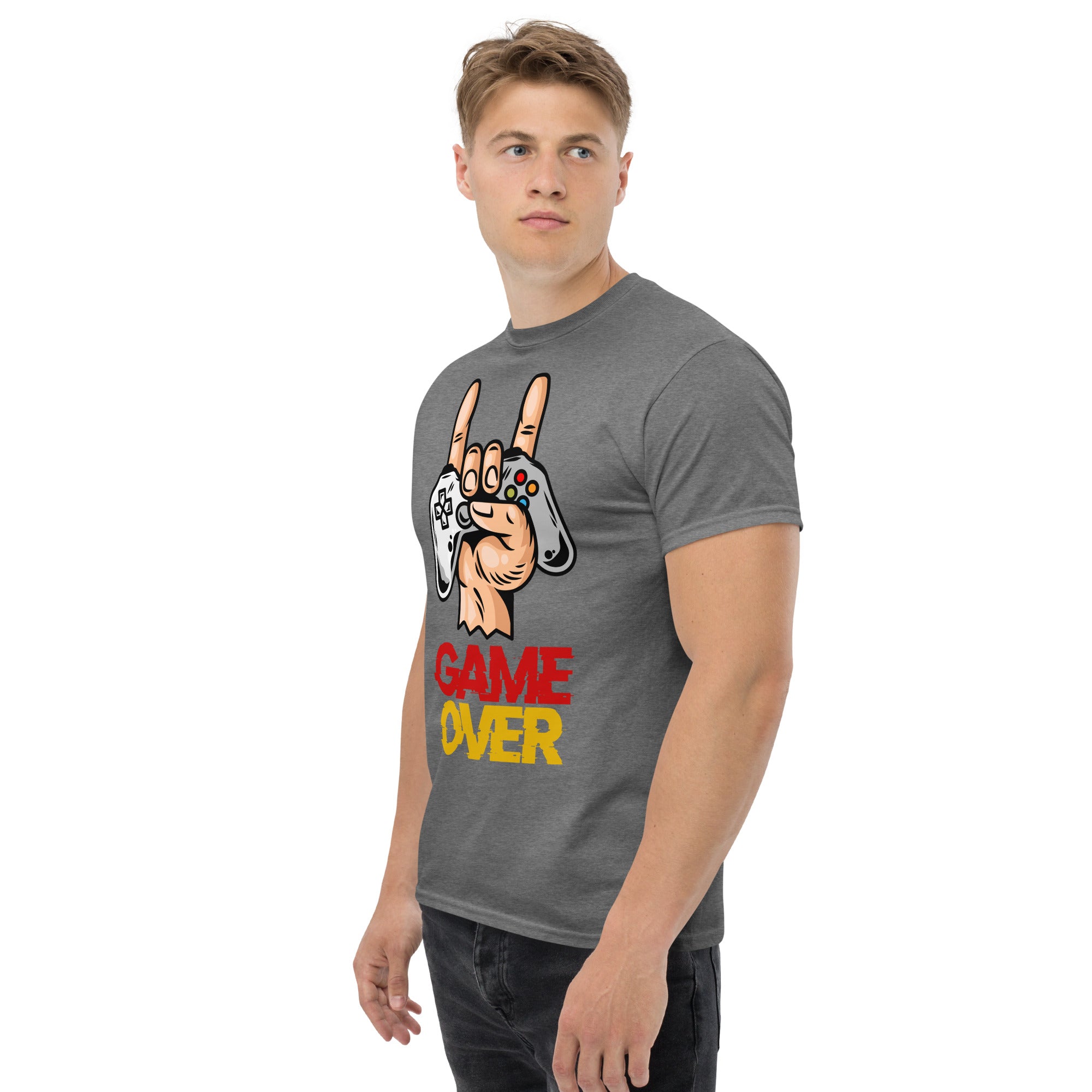 Foto di - T-shirt Stampata Unisex – 100% Cotone – Stile Streetwear e Confortevole – Joystick Game Over-DTG-Biiply