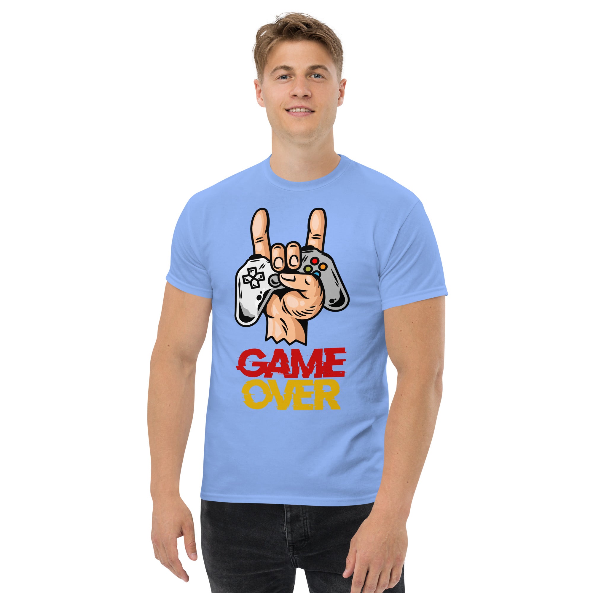 Foto di - T-shirt Stampata Unisex – 100% Cotone – Stile Streetwear e Confortevole – Joystick Game Over-DTG-Biiply