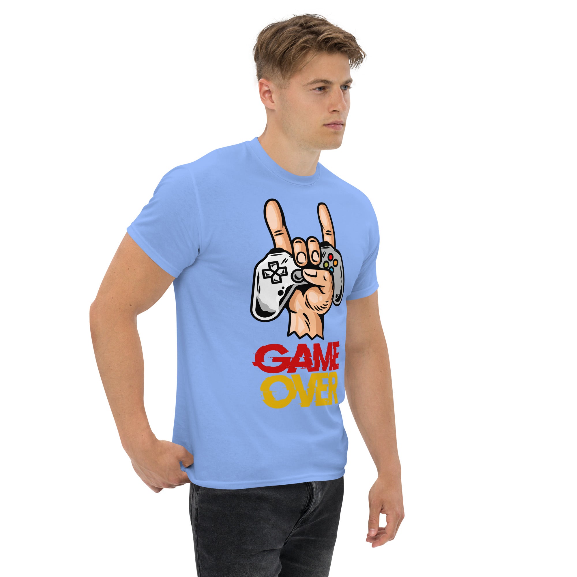 Foto di - T-shirt Stampata Unisex – 100% Cotone – Stile Streetwear e Confortevole – Joystick Game Over-DTG-Biiply