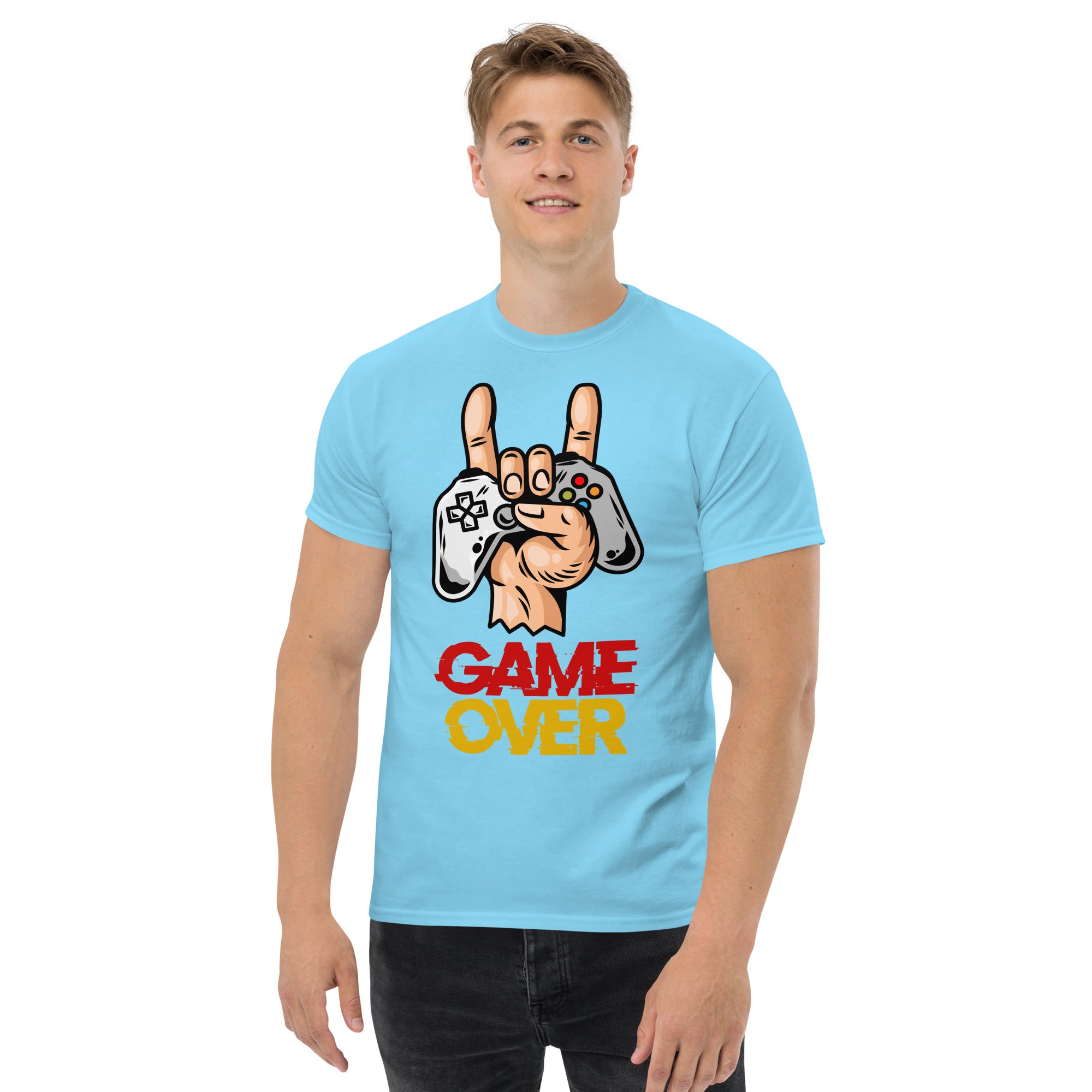 Foto di - T-shirt Stampata Unisex – 100% Cotone – Stile Streetwear e Confortevole – Joystick Game Over-DTG-Biiply
