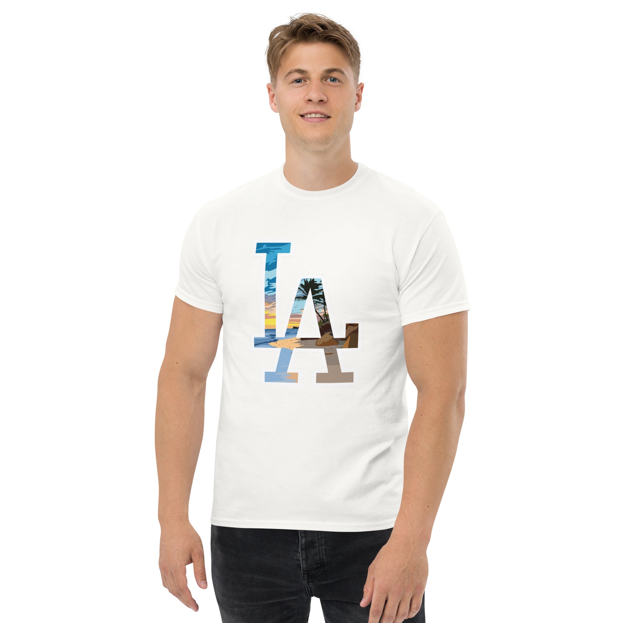 Foto di - T-shirt Stampata Unisex – 100% Cotone – Stile Streetwear e Confortevole – LA Spiaggia-DTG-Biiply