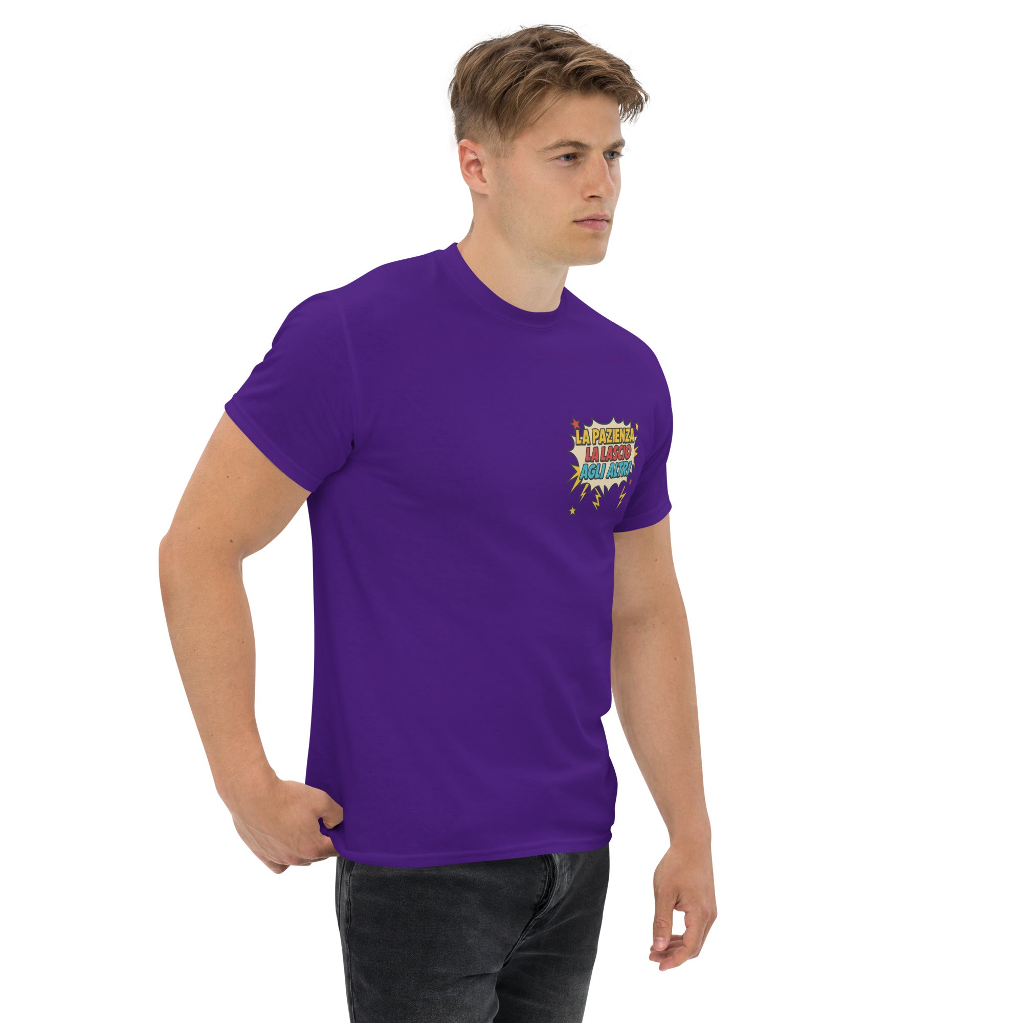 Foto di - T-shirt Stampata Unisex – 100% Cotone – Stile Streetwear e Confortevole – La pazienza la lascio agli altri-DTG-Biiply