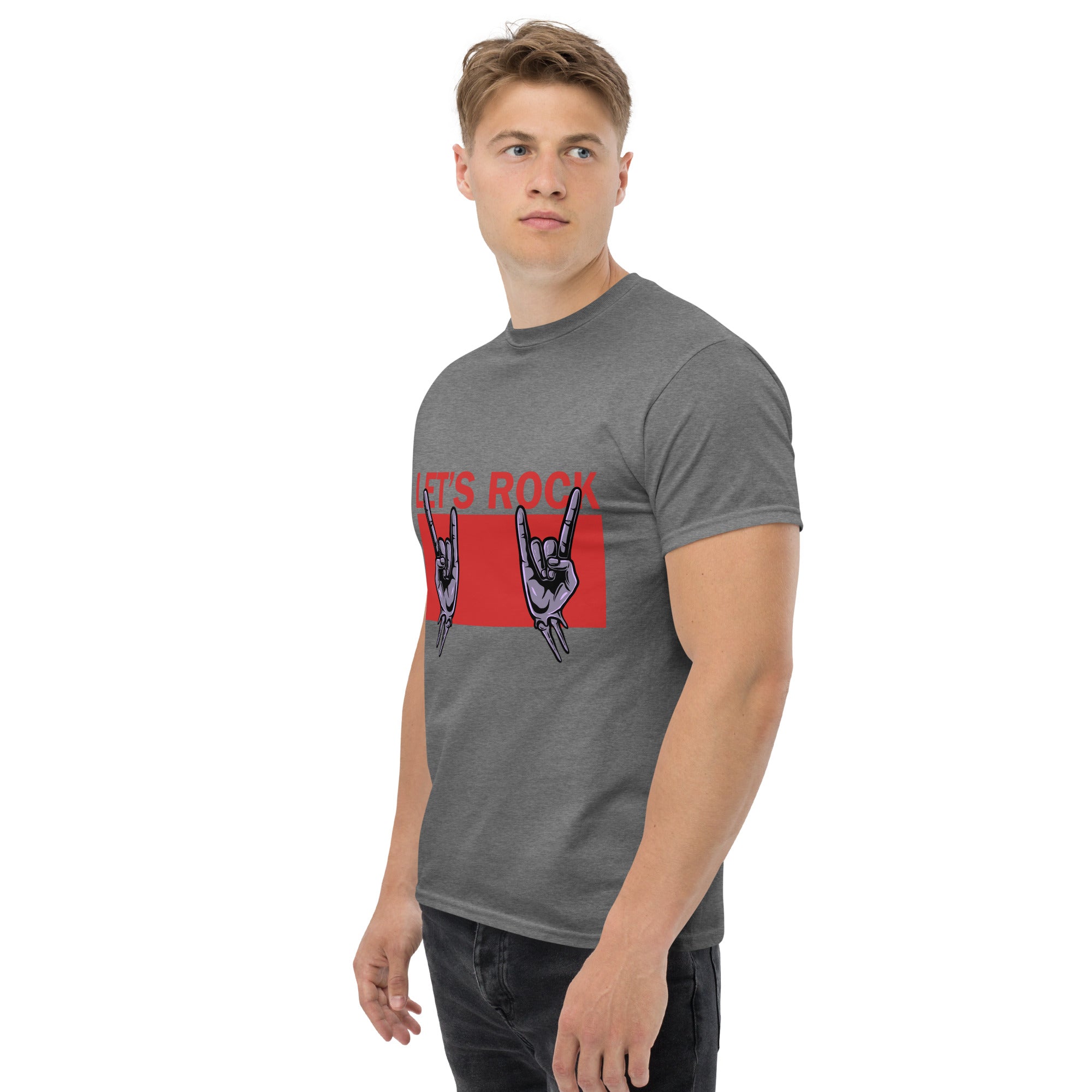 Foto di - T-shirt Stampata Unisex – 100% Cotone – Stile Streetwear e Confortevole – Let's Rock-DTG-Biiply