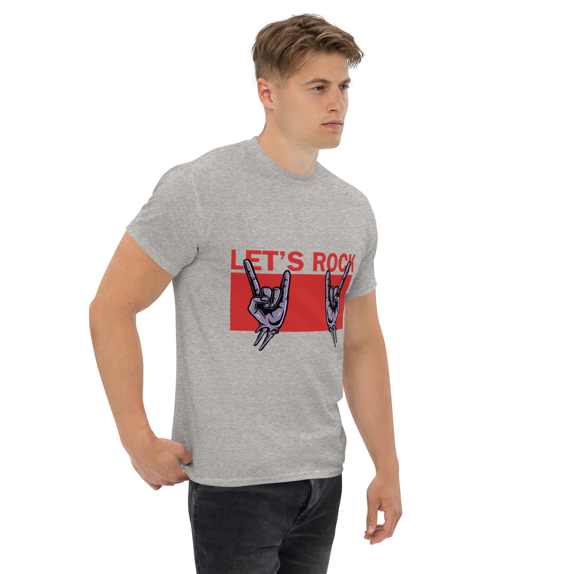 Foto di - T-shirt Stampata Unisex – 100% Cotone – Stile Streetwear e Confortevole – Let's Rock-DTG-Biiply