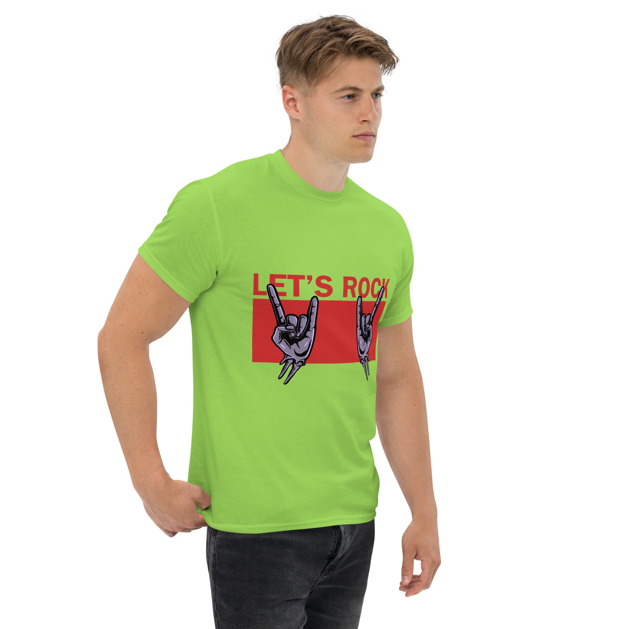 Foto di - T-shirt Stampata Unisex – 100% Cotone – Stile Streetwear e Confortevole – Let's Rock-DTG-Biiply
