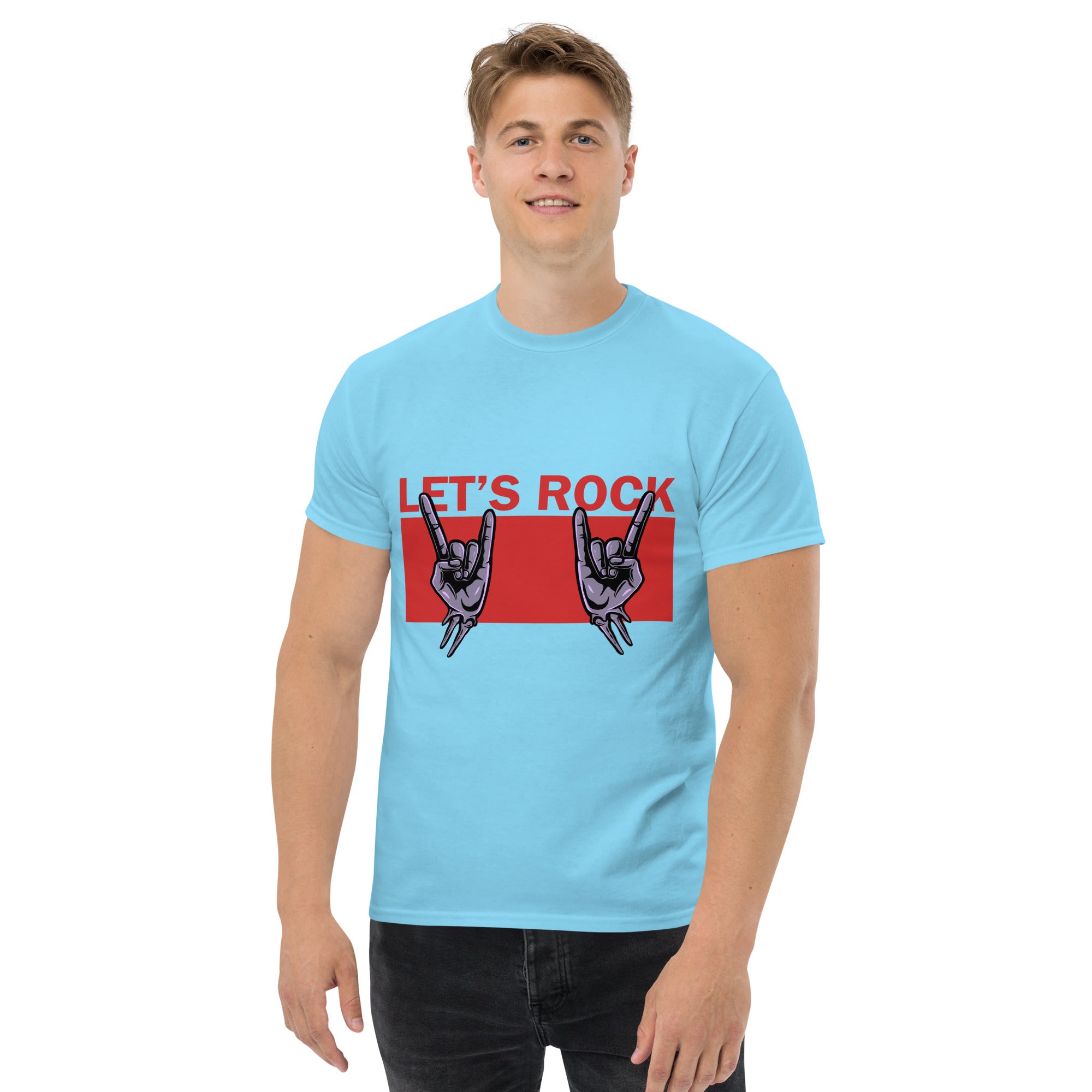 Foto di - T-shirt Stampata Unisex – 100% Cotone – Stile Streetwear e Confortevole – Let's Rock-DTG-Biiply