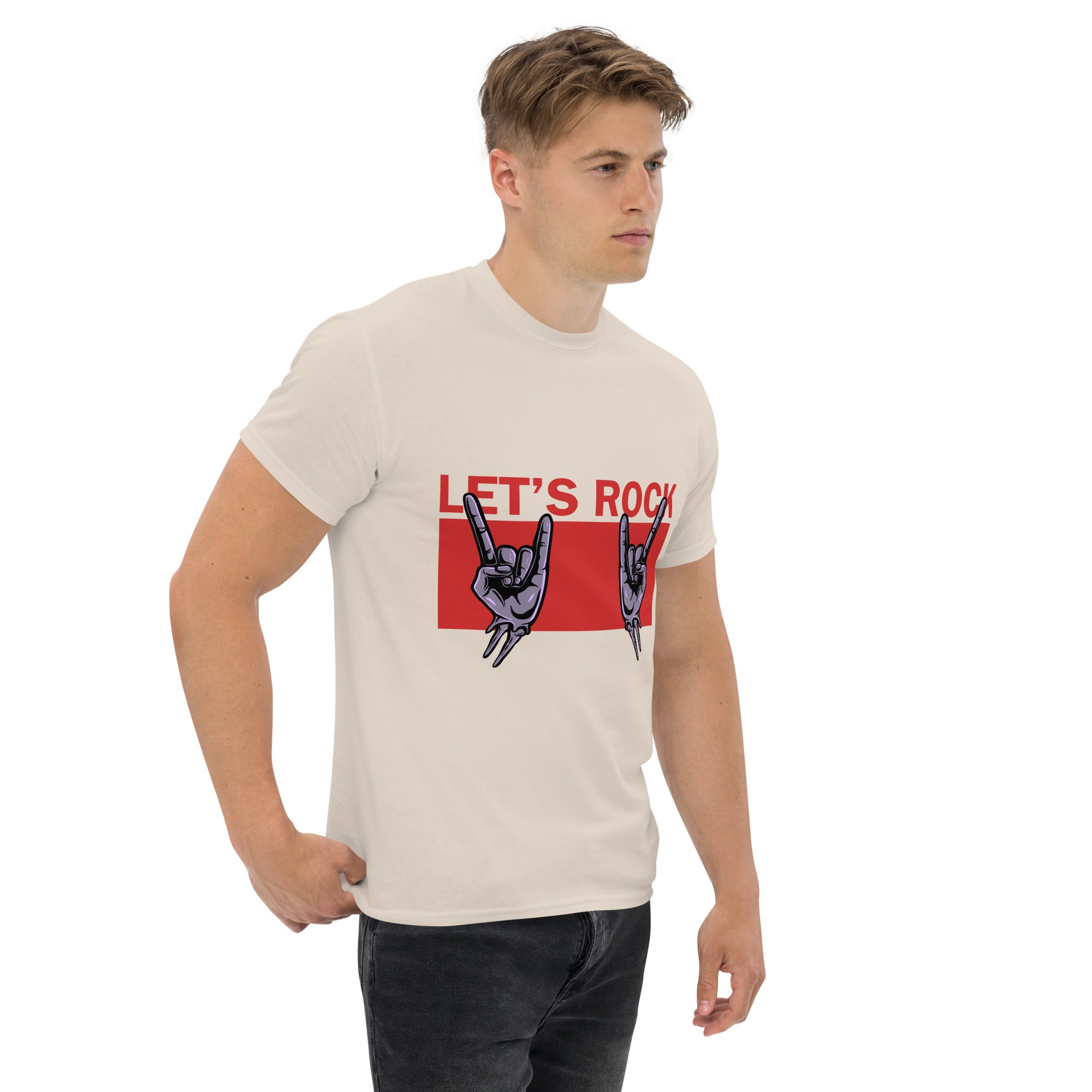Foto di - T-shirt Stampata Unisex – 100% Cotone – Stile Streetwear e Confortevole – Let's Rock-DTG-Biiply