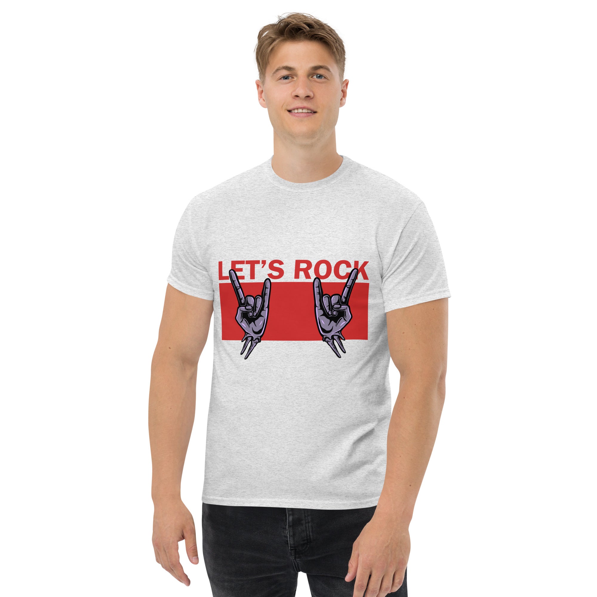 Foto di - T-shirt Stampata Unisex – 100% Cotone – Stile Streetwear e Confortevole – Let's Rock-DTG-Biiply