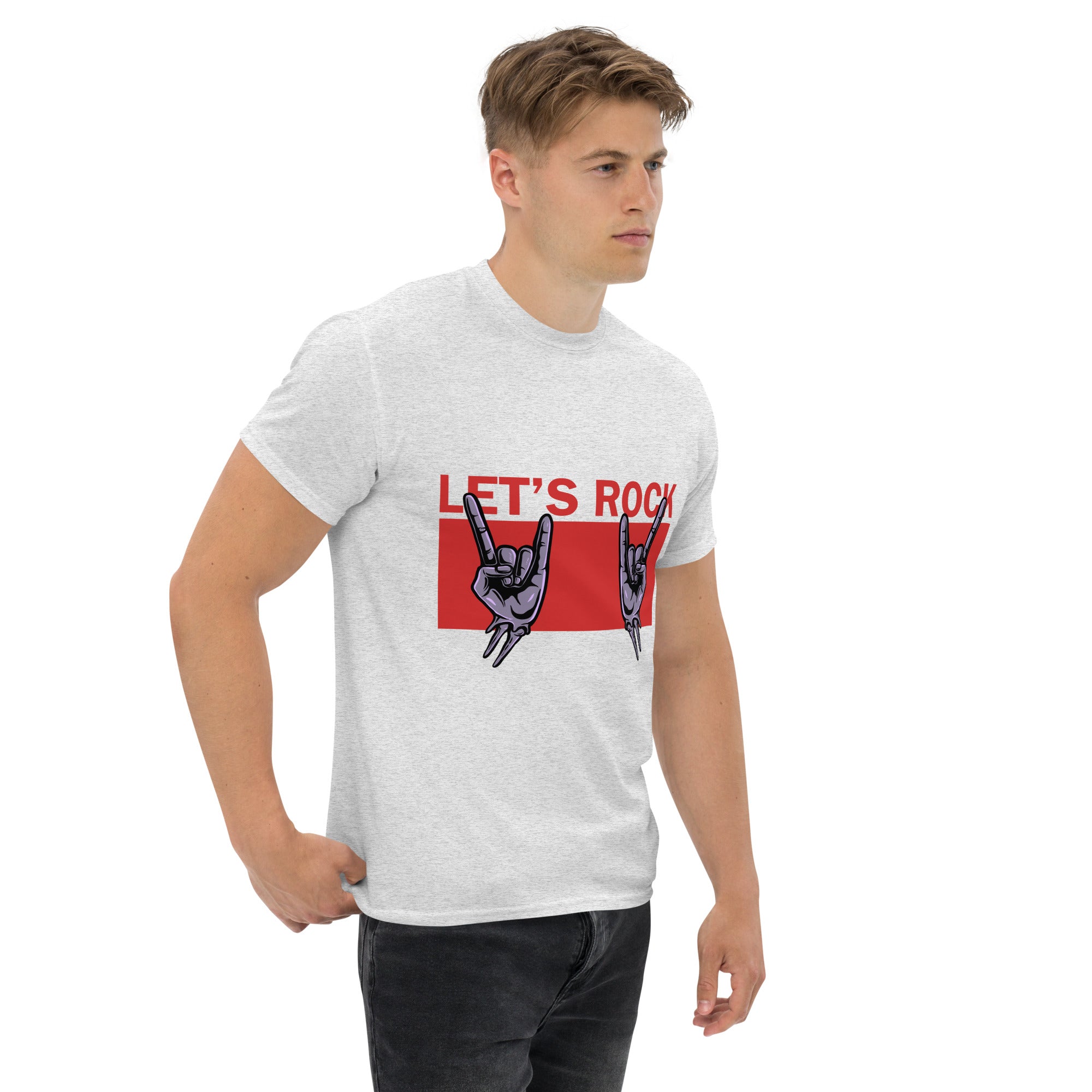 Foto di - T-shirt Stampata Unisex – 100% Cotone – Stile Streetwear e Confortevole – Let's Rock-DTG-Biiply