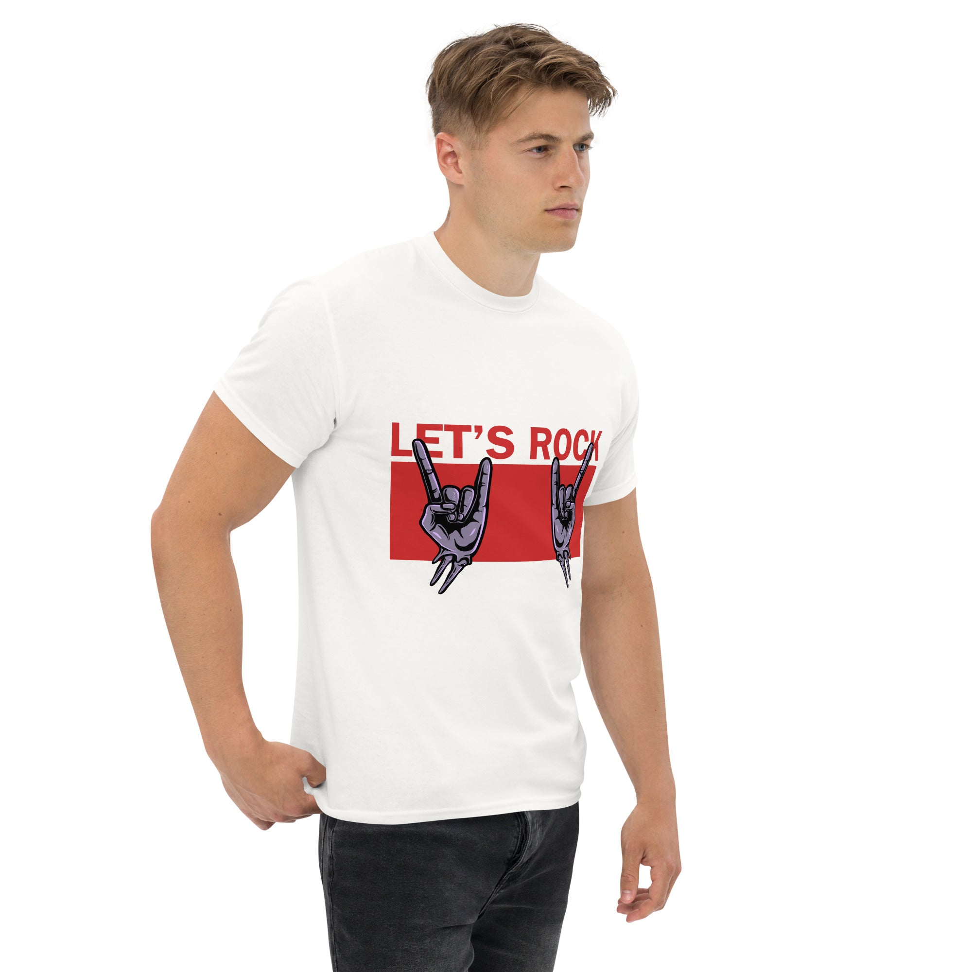 Foto di - T-shirt Stampata Unisex – 100% Cotone – Stile Streetwear e Confortevole – Let's Rock-DTG-Biiply